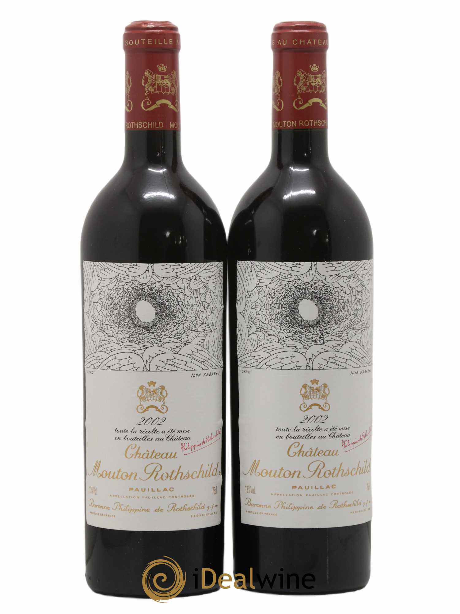 Château Mouton Rothschild 1er Grand Cru Classé 2002 - Lot de 2 bouteilles - 0