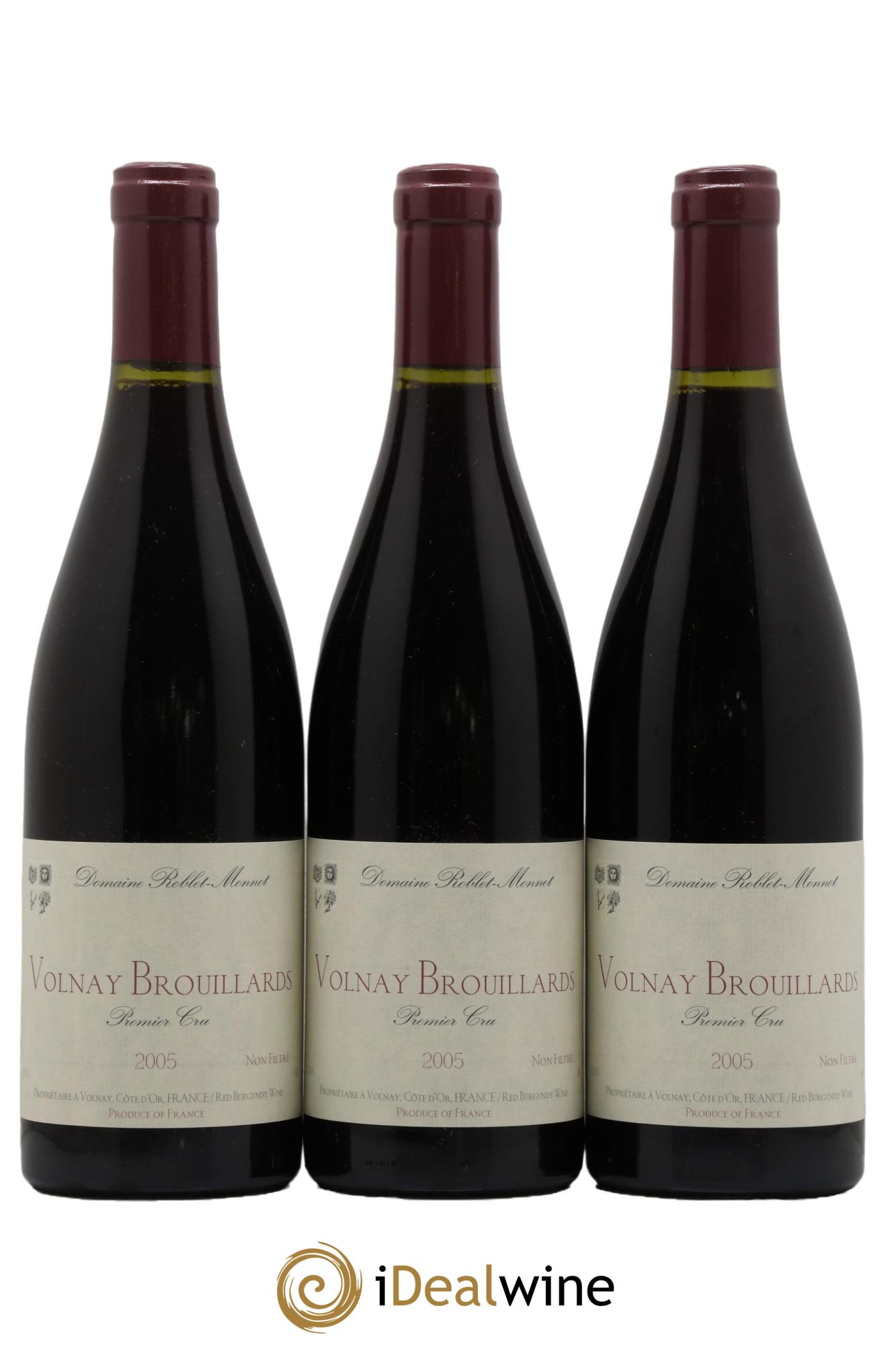 Volnay 1er Cru Brouillards Roblet-Monnot (Domaine)  2005 - Lot de 3 bouteilles - 0