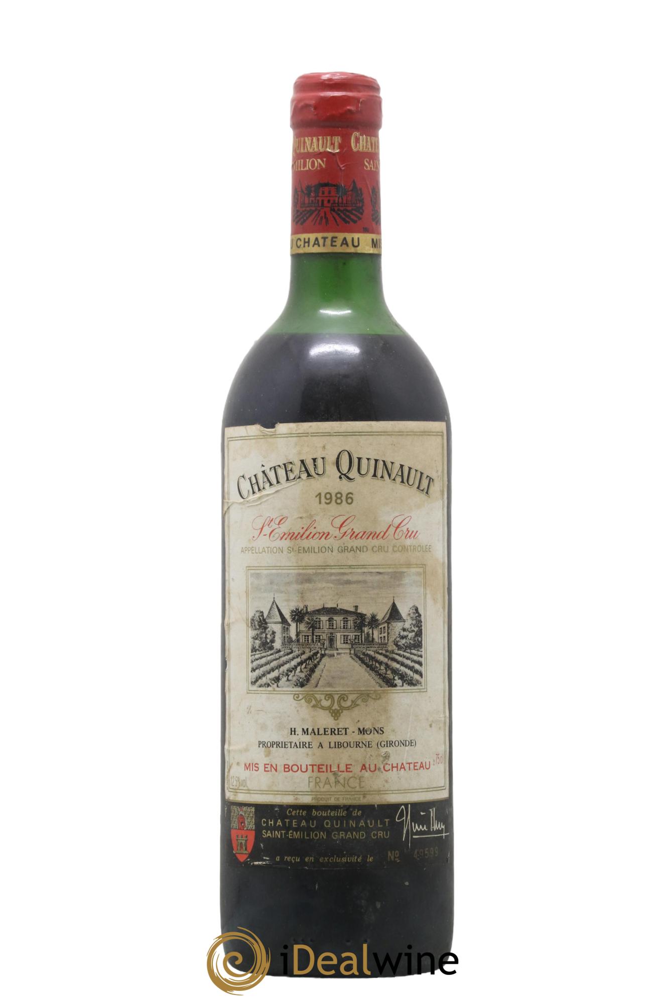 Saint-Émilion Grand Cru Château Quinault 1986 - Posten von 1 Flasche - 0