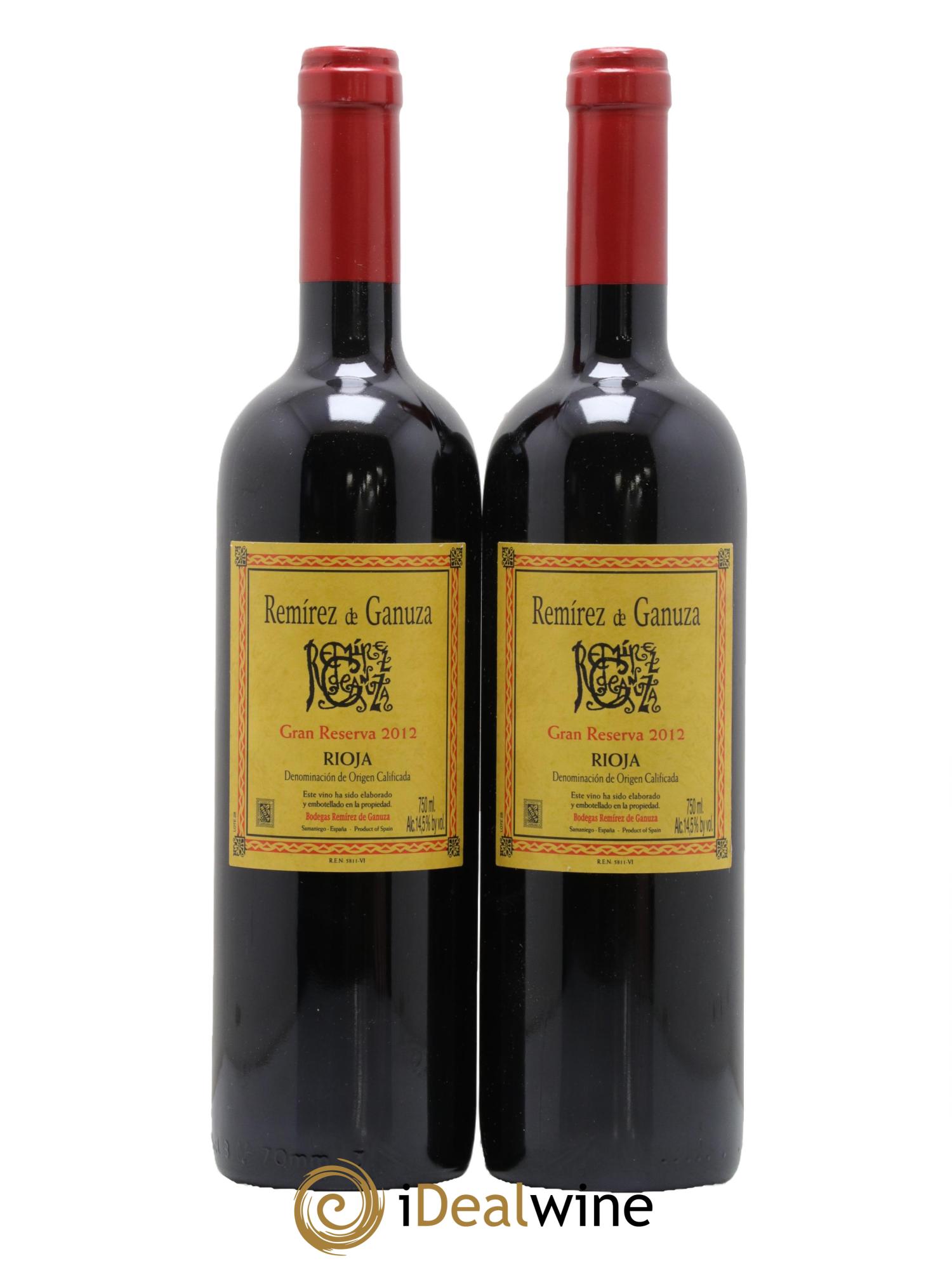 Rioja DOCA Gran Reserva Remirez De Ganuza 2012 - Lot de 2 bouteilles - 0