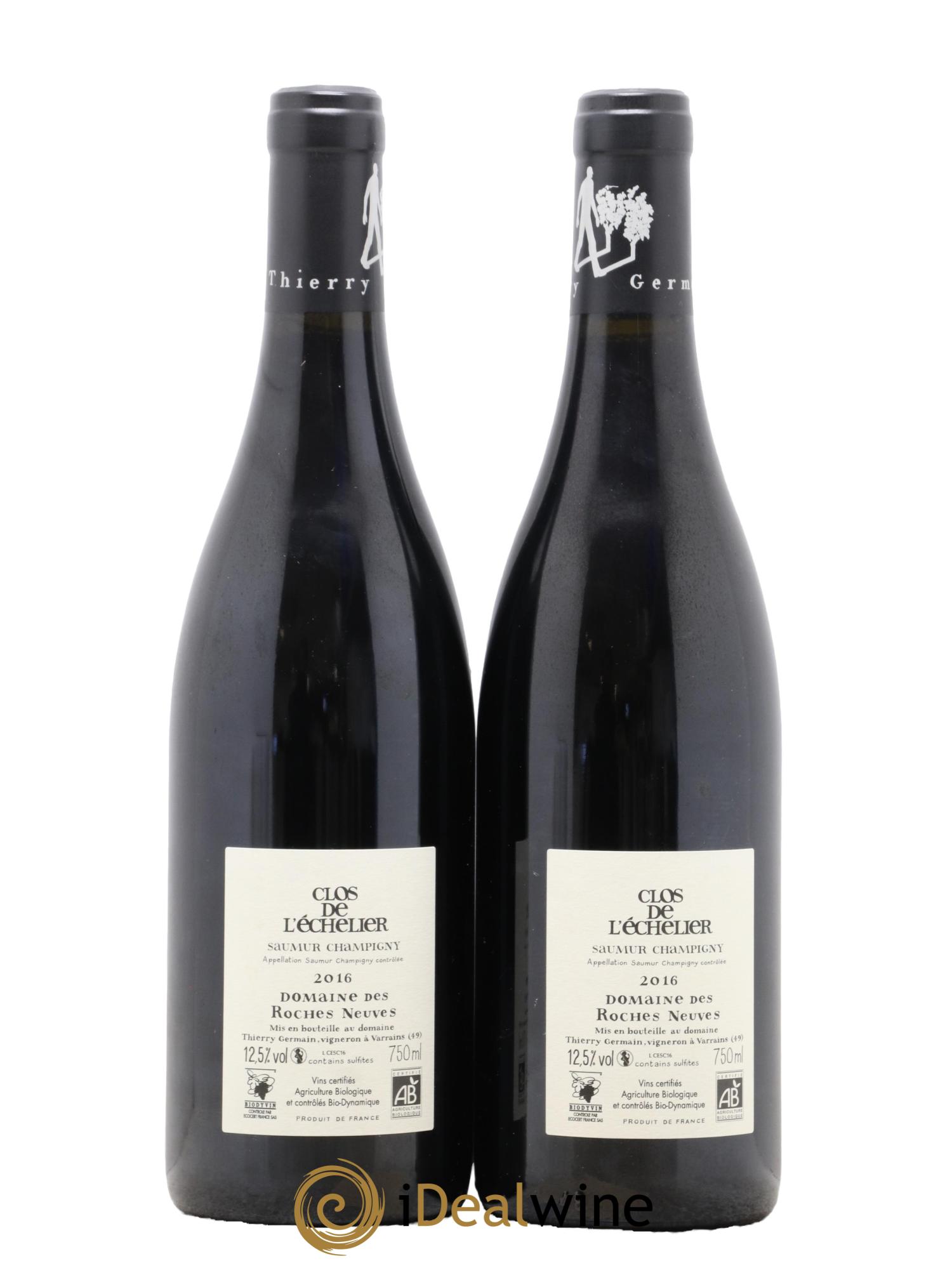 Saumur-Champigny Clos de l'Echelier Domaine des Roches Neuves - Thierry Germain 2016 - Lotto di 2 bottiglie - 1