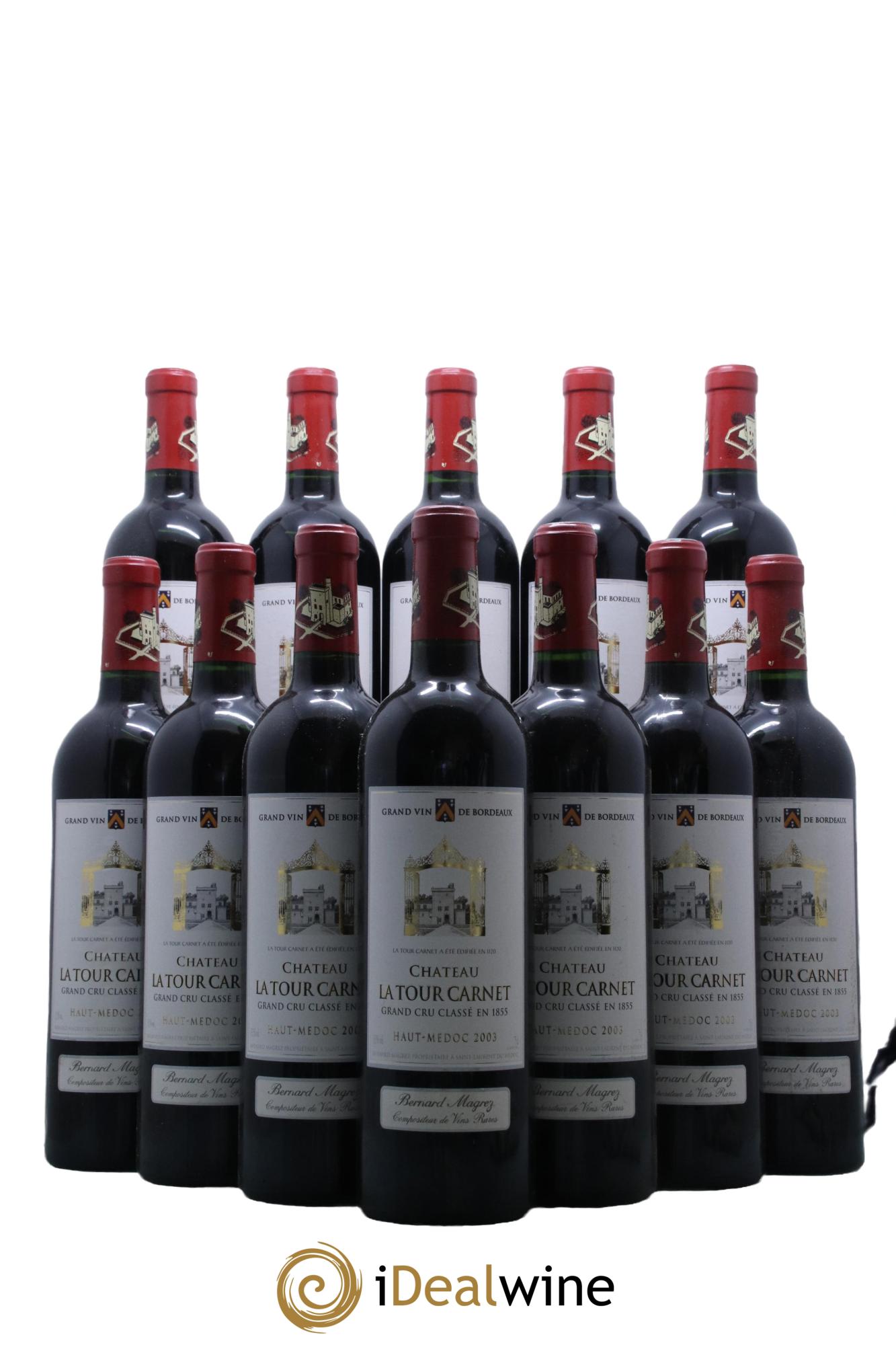 Château la Tour Carnet 4ème Grand Cru Classé  2003 - Lot of 12 bottles - 0