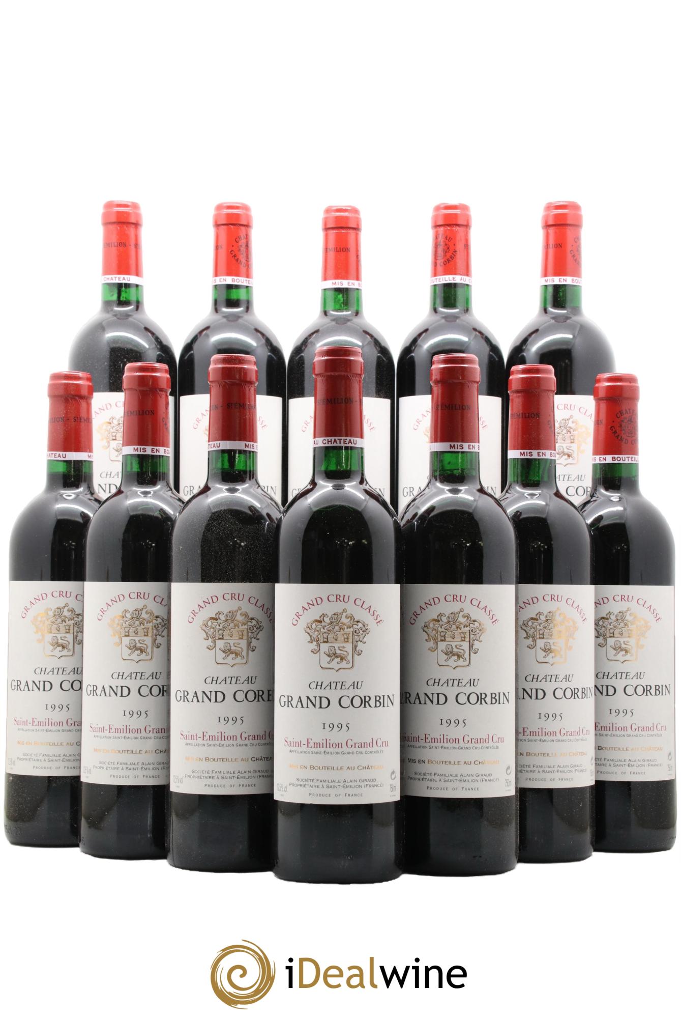 Château Grand Corbin Grand Cru Classé 1995 - Lot de 12 bouteilles - 0