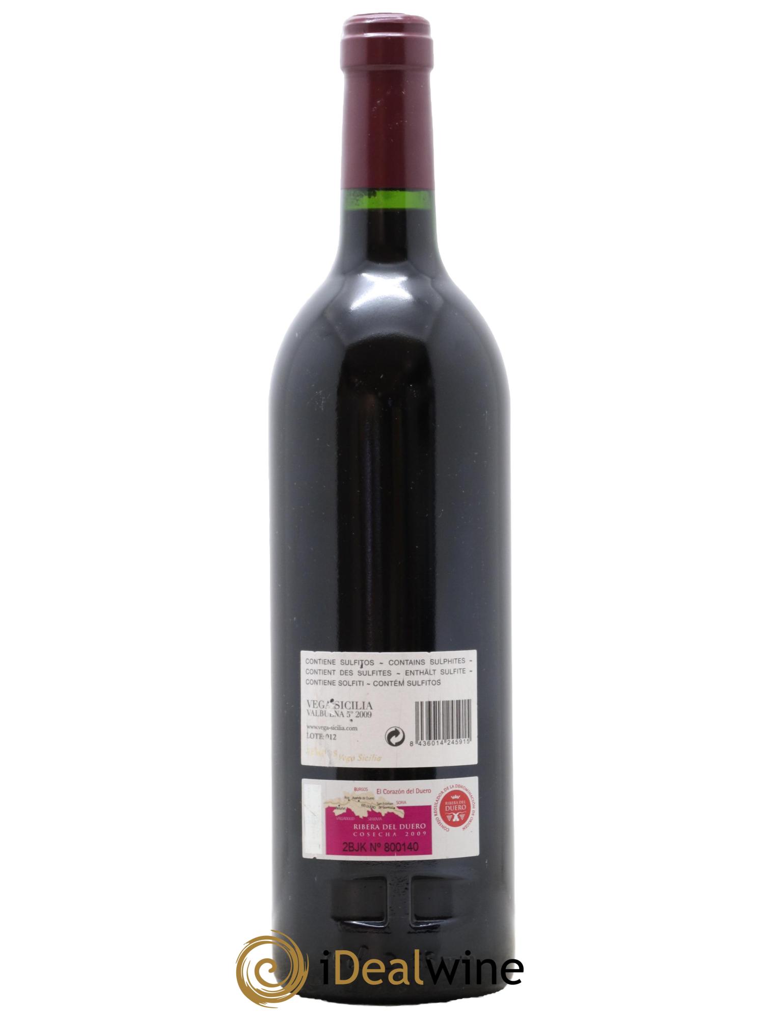 Ribera Del Duero DO Vega Sicilia Valbuena 5 ano Famille Alvarez 2009 - Lotto di 1 bottiglia - 1