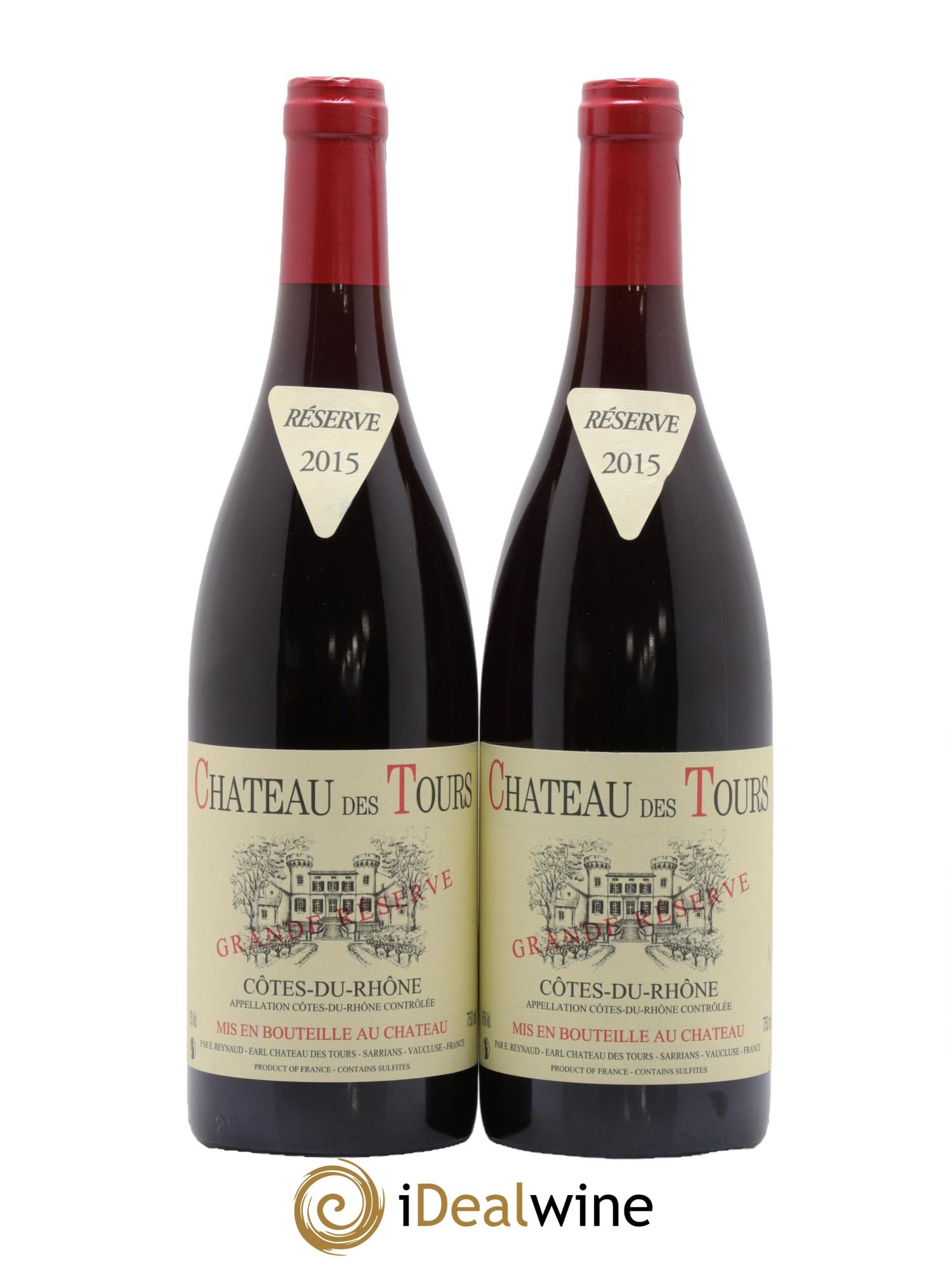 Côtes du Rhône Château des Tours Grande Réserve Emmanuel Reynaud 2015 - Lotto di 2 bottiglie - 0