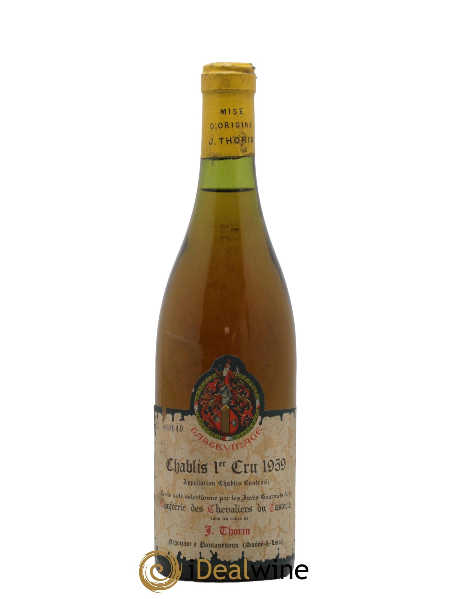 Chablis 1er Cru Confrerie Des Chevaliers Du Tastevin Thorin 1959 - Posten von 1 Flasche - 0