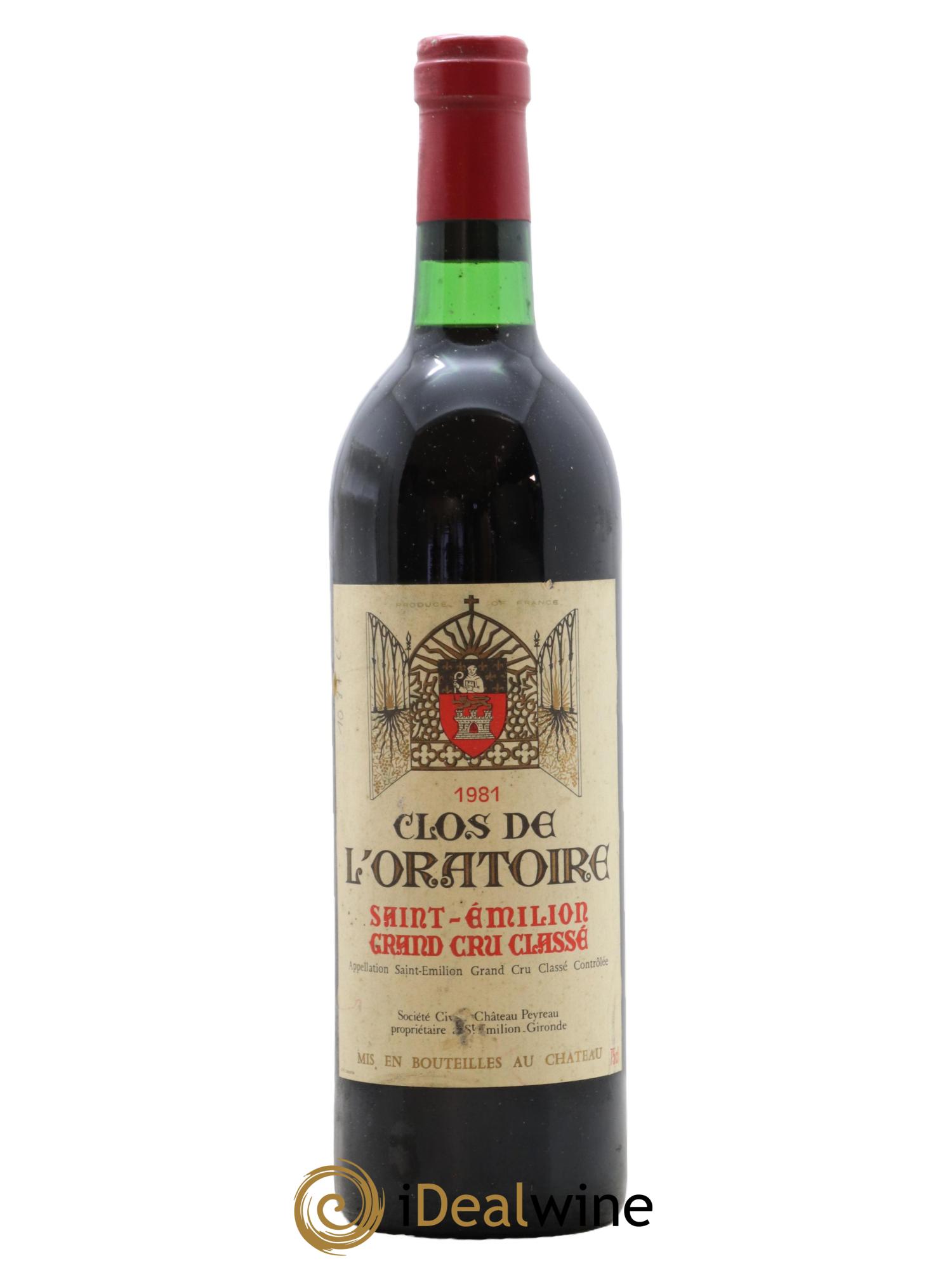 Clos de l'Oratoire Grand Cru Classé 1981 - Lot de 1 bouteille - 0