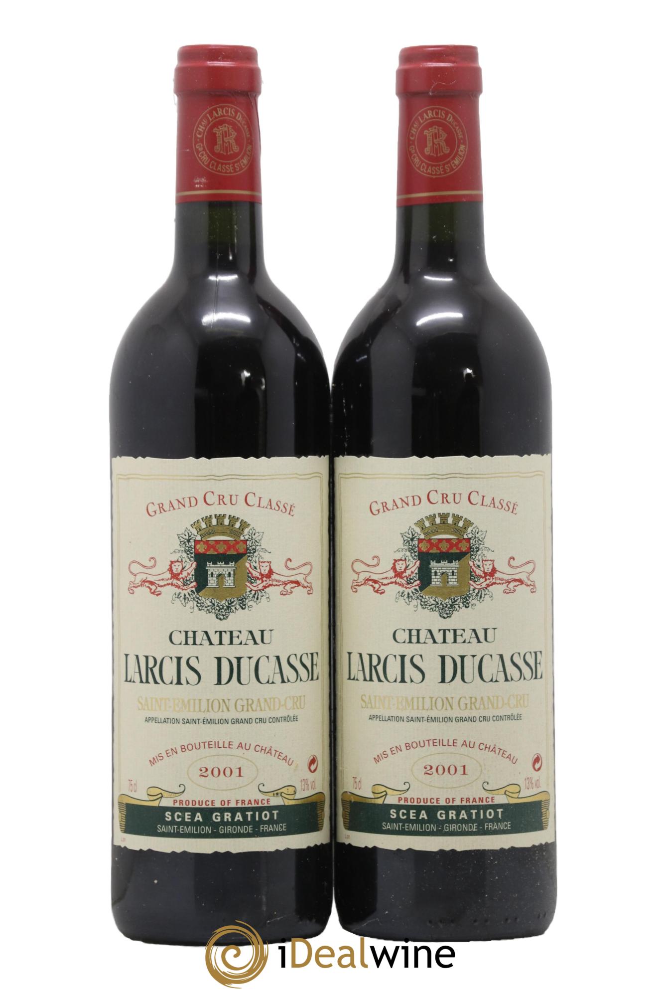 Château Larcis Ducasse 1er Grand Cru Classé B 2001 - Lot de 2 bouteilles - 0