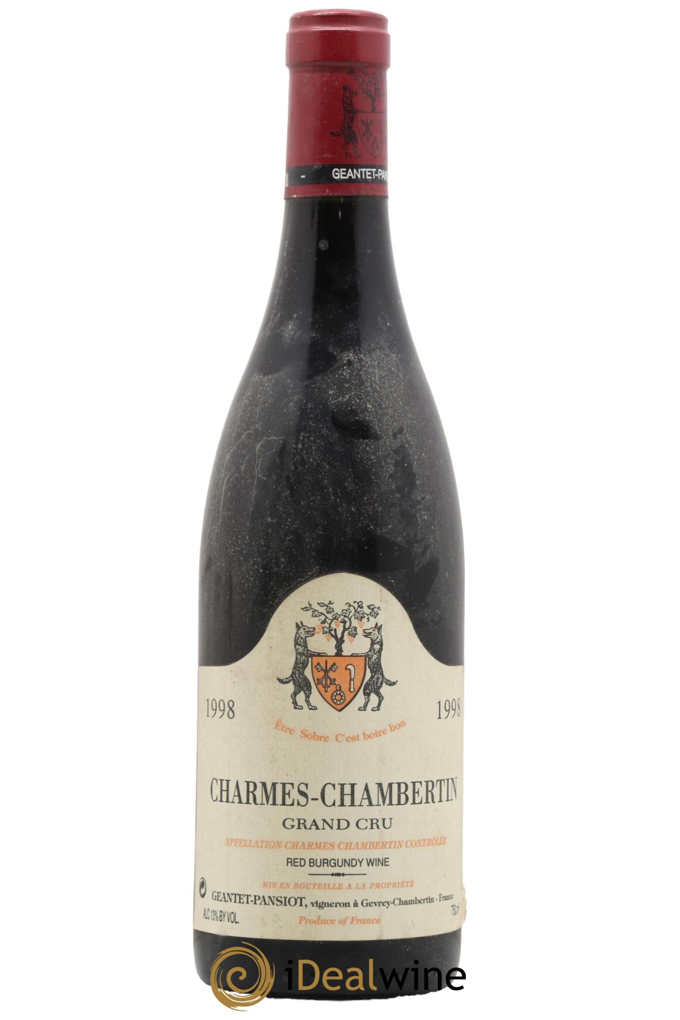 Charmes-Chambertin Grand Cru Geantet-Pansiot 1998 - Posten von 1 Flasche - 0