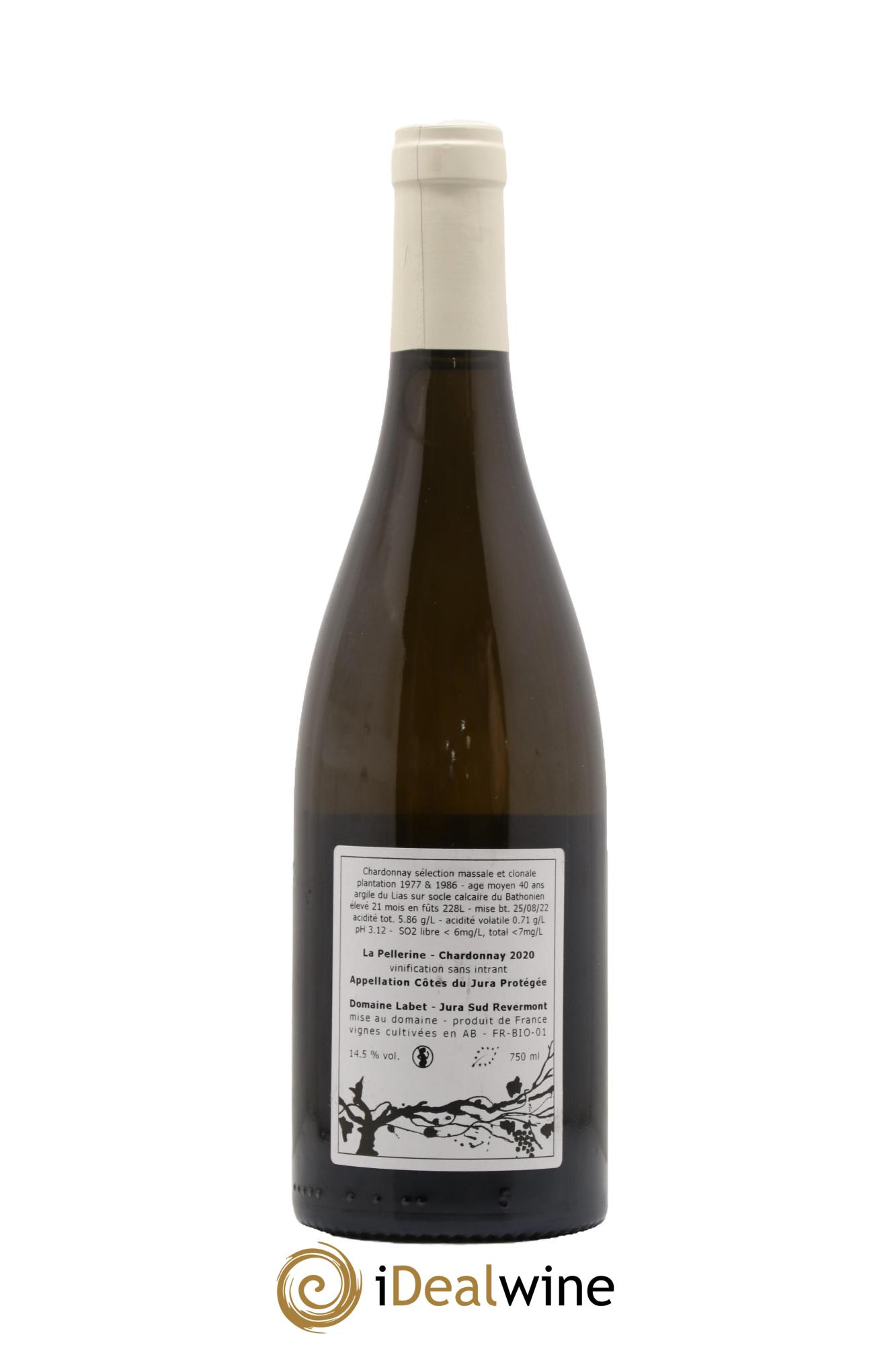 Côtes du Jura Chardonnay La Pellerine Romain, Julien et Charline Labet  2020 - Lot of 1 bottle - 1