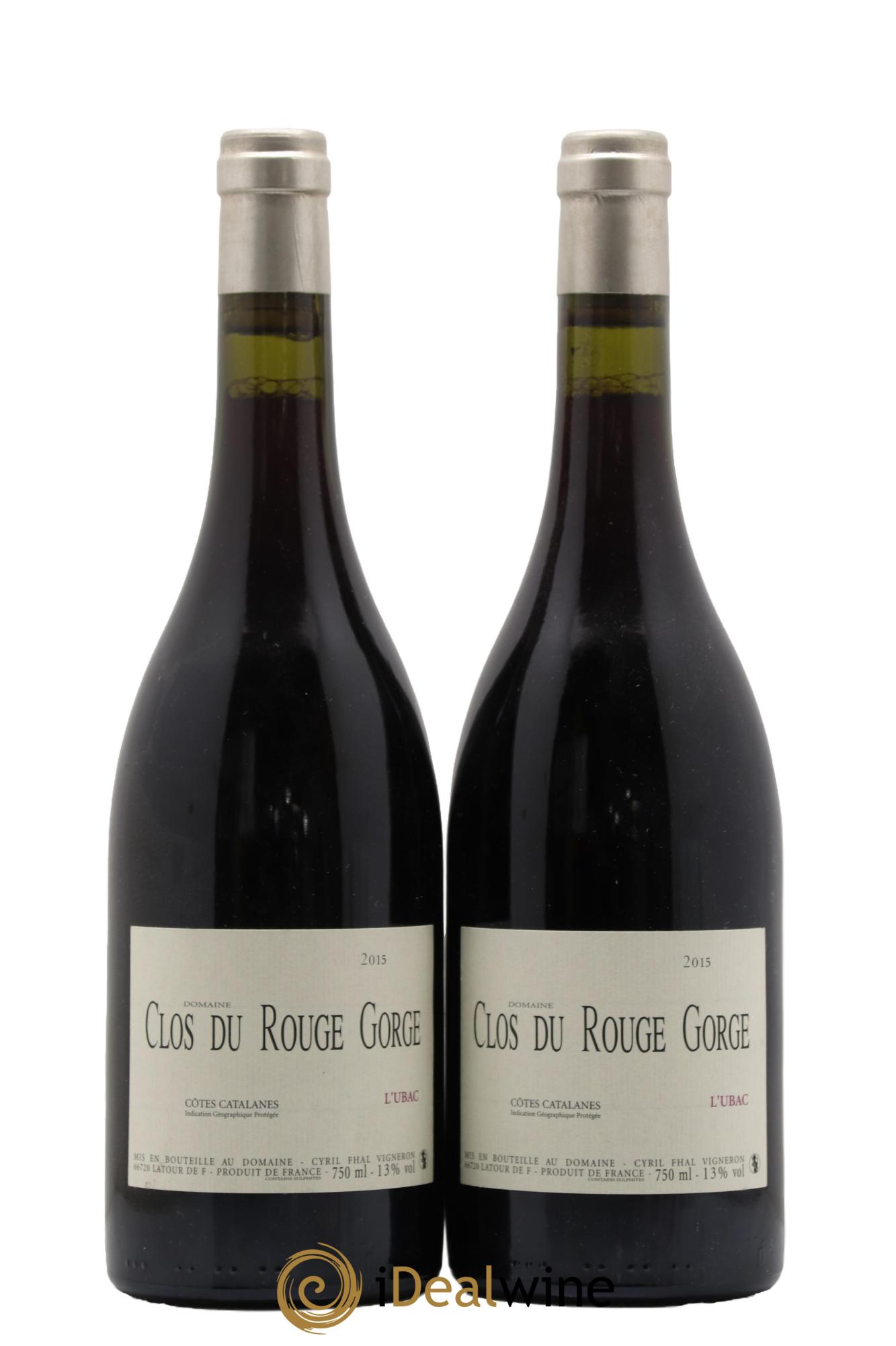 IGP Côtes Catalanes Clos du Rouge Gorge L'Ubac Cyril Fhal 2015 - Posten von 2 Flaschen - 0