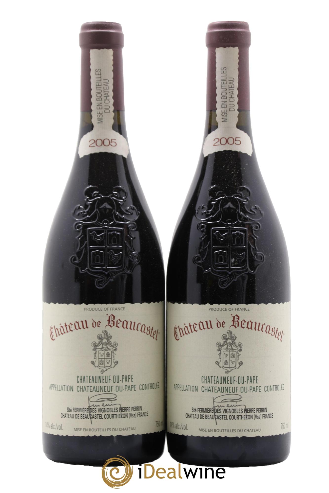 Châteauneuf-du-Pape Château de Beaucastel Famille Perrin 2005 - Lot de 2 bouteilles - 0