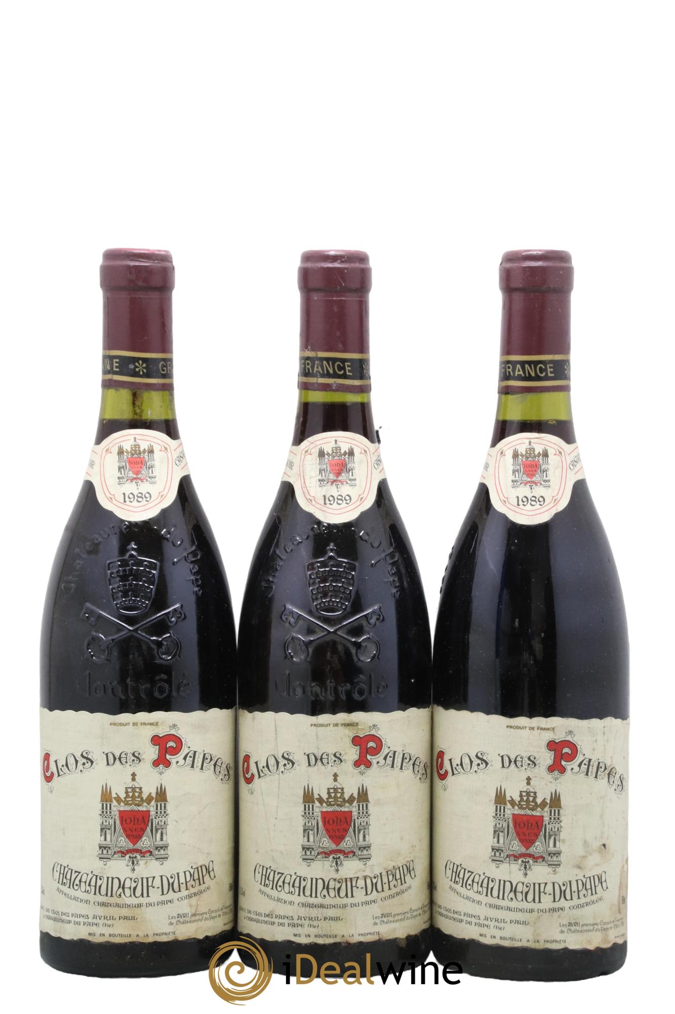 Châteauneuf-du-Pape Clos des Papes - Paul Avril 1989 - Lot of 3 bottles - 0