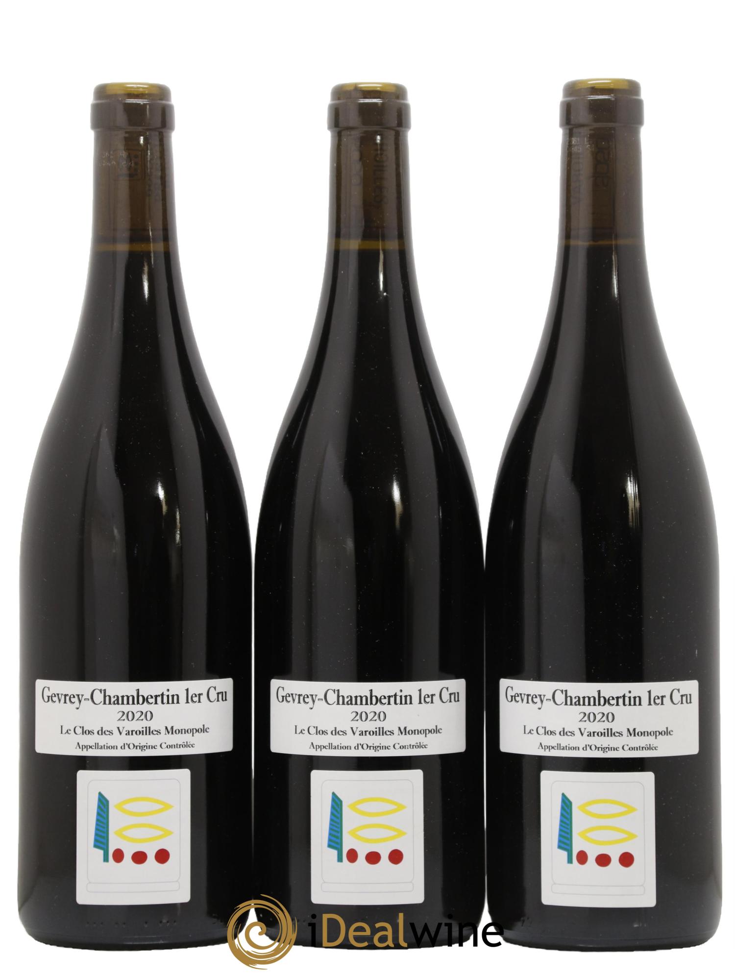 Gevrey-Chambertin 1er Cru Le Clos des Varoilles Monopole Prieuré Roch 2020 - Lot de 3 bouteilles - 0