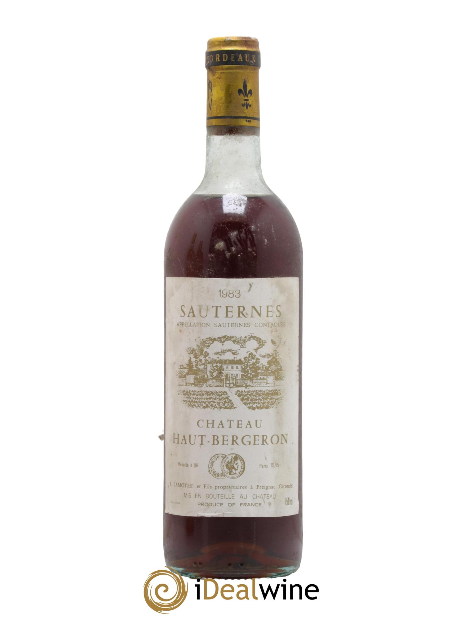 Château Haut-Bergeron  1983 - Lot de 1 bouteille - 0