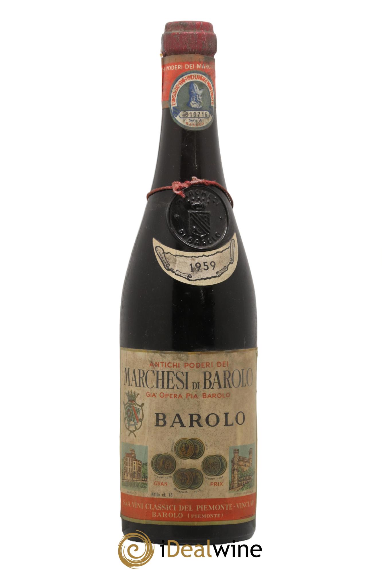 Barolo DOCG Marchesi Di Barolo 1959 - Lot de 1 bouteille - 0