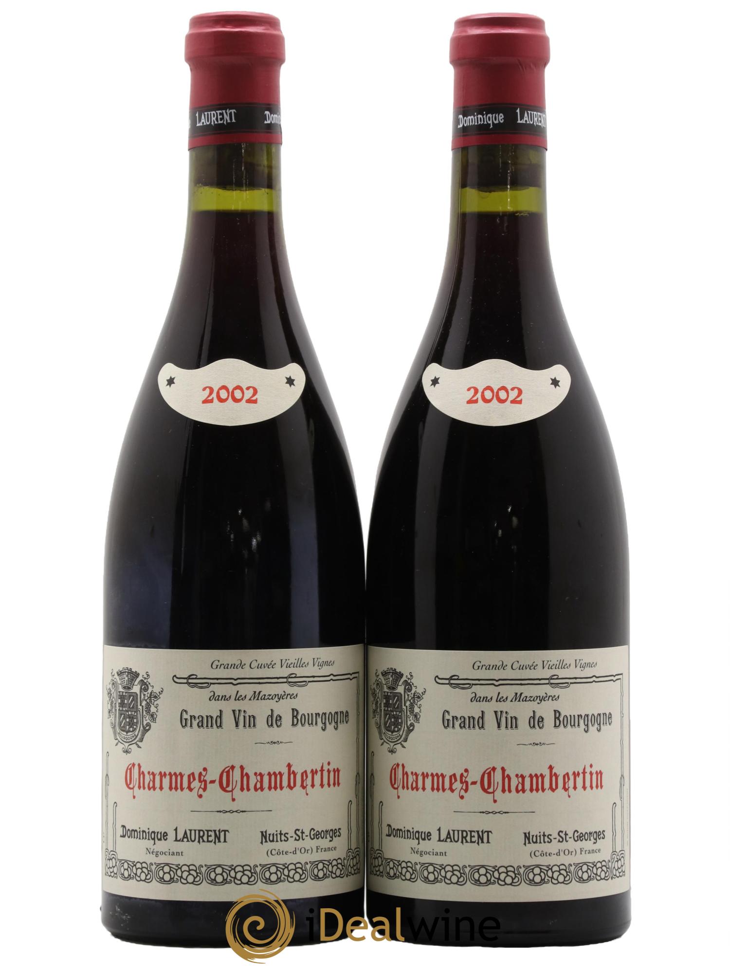 Charmes-Chambertin Grand Cru Vieilles Vignes Dominique Laurent 2002 - Lot of 2 bottles - 0