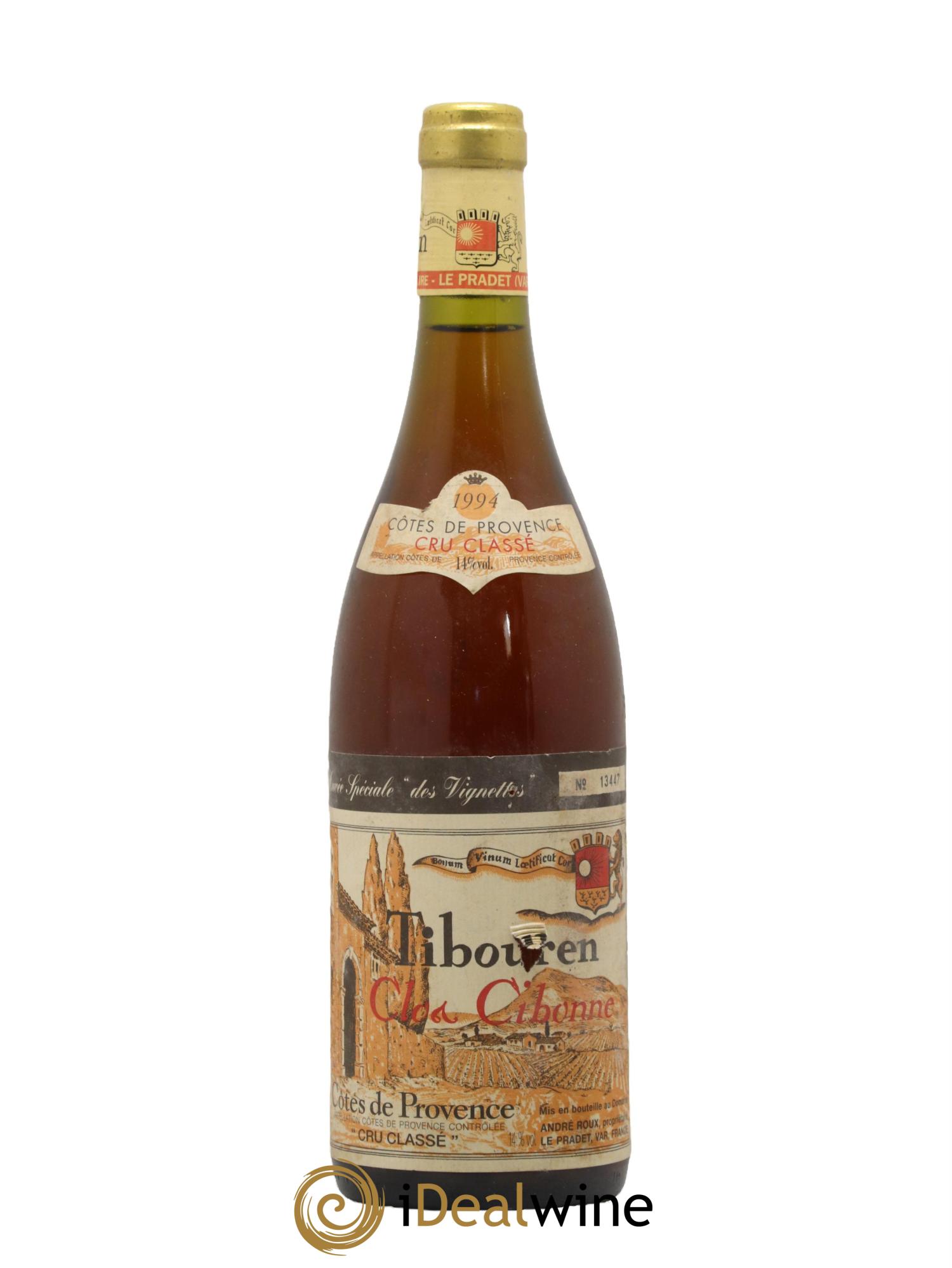 Côtes de Provence Clos Cibonne Tibouren Cuvée Spéciale des Vignettes 1994 - Posten von 1 Flasche - 0