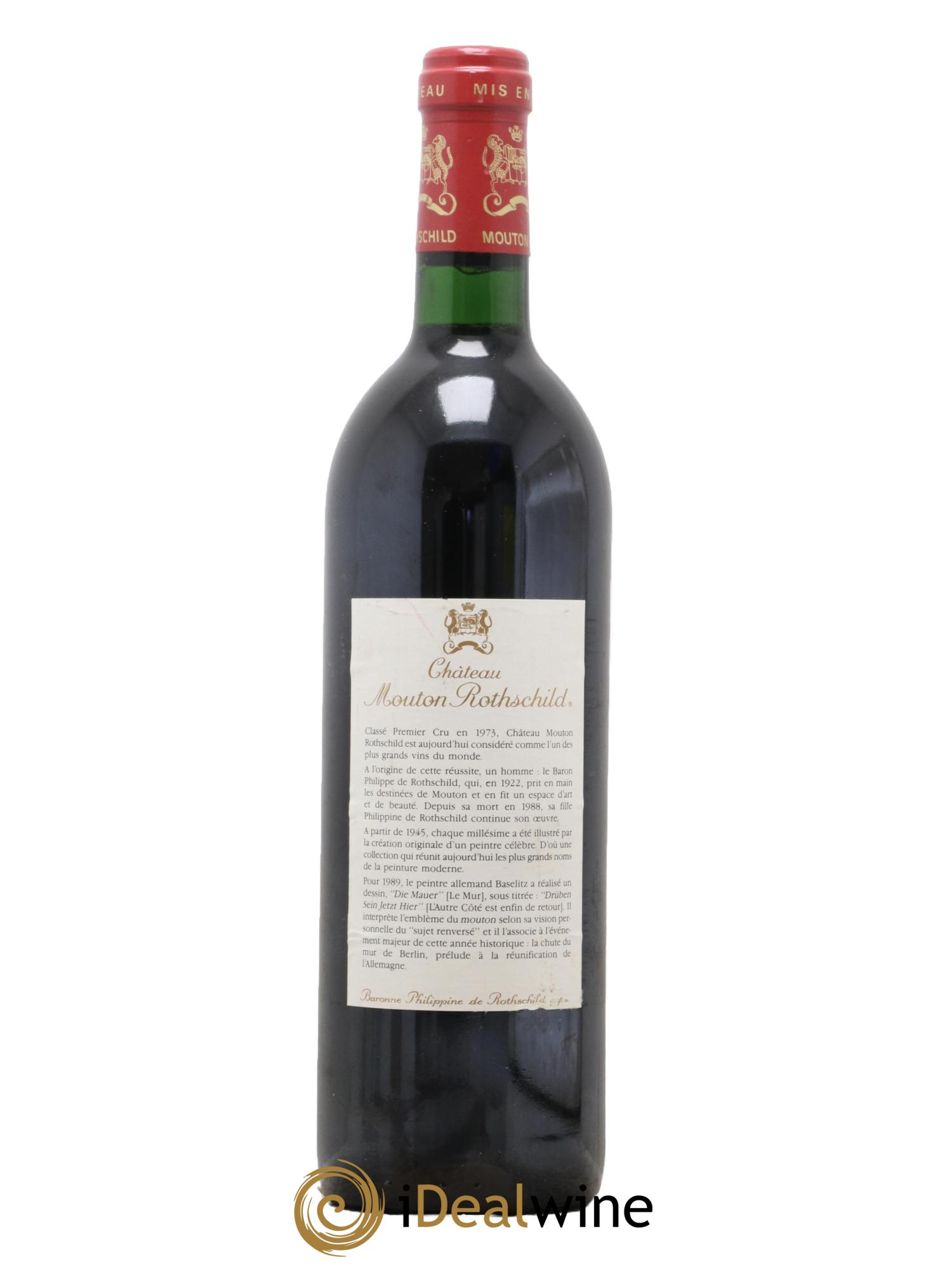 Château Mouton Rothschild 1er Grand Cru Classé 1989 - Posten von 1 Flasche - 1