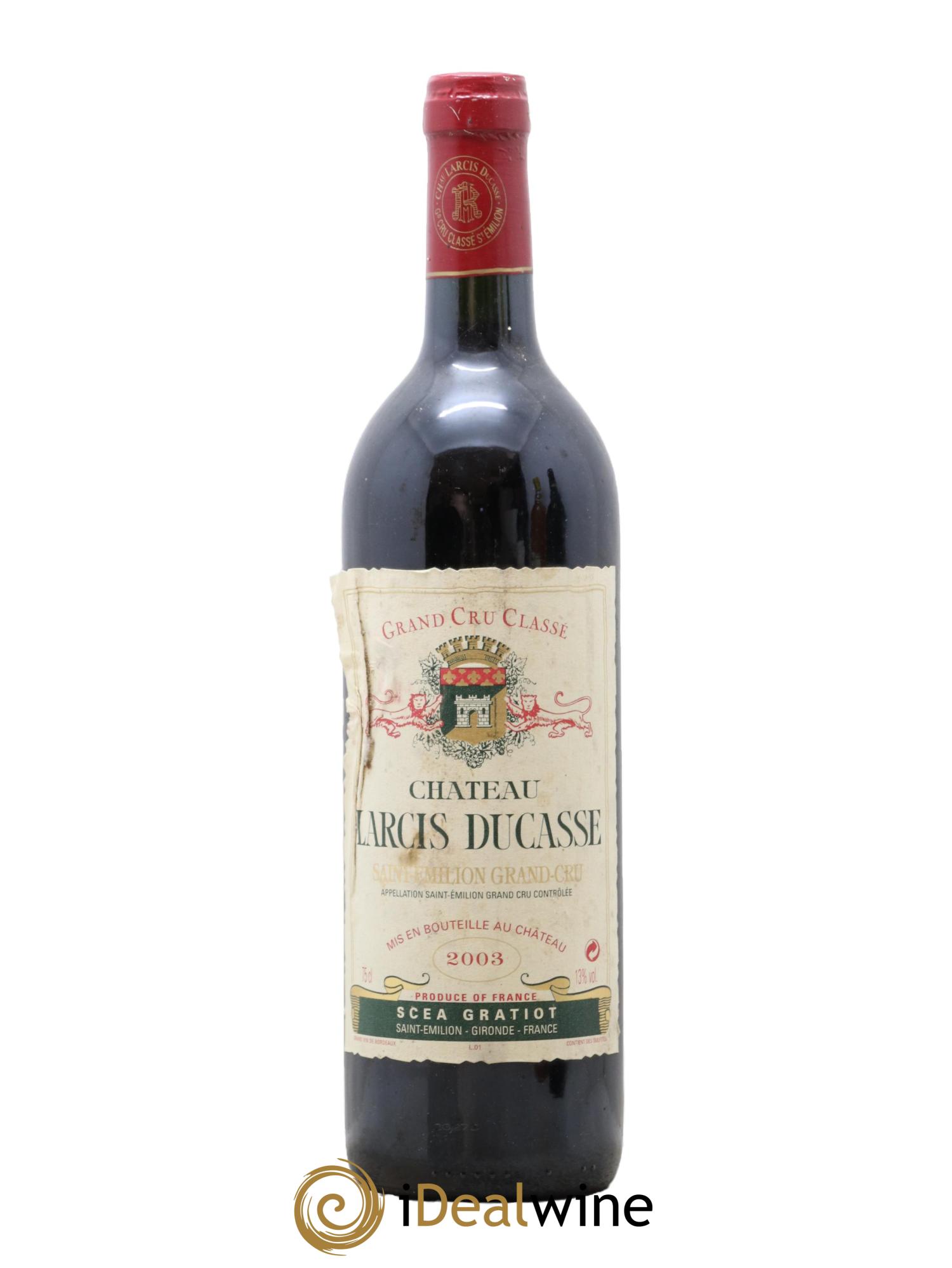 Château Larcis Ducasse 1er Grand Cru Classé B 2003 - Lot de 1 bouteille - 0