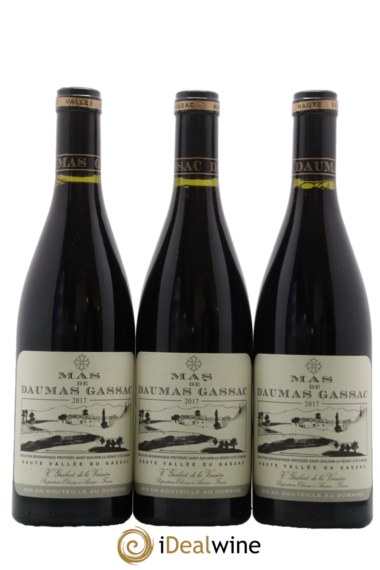 IGP St Guilhem-le-Désert - Cité d'Aniane Mas Daumas Gassac Famille Guibert de La Vaissière 2017 - Lot de 3 bouteilles - 0