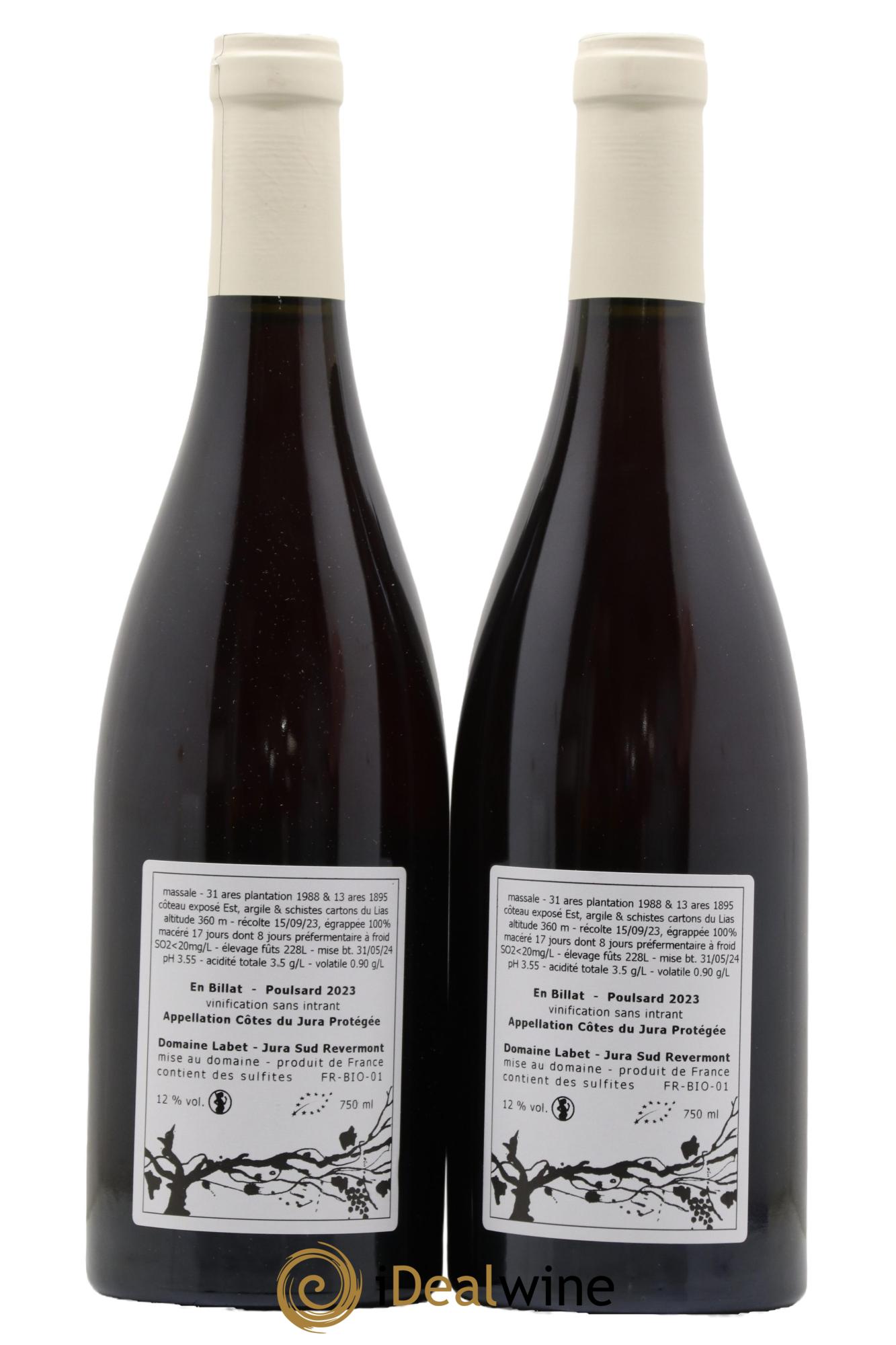 Côtes du Jura Poulsard En Billat Romain - Julien  - Charline Labet 2023 - Lot de 2 bouteilles - 1