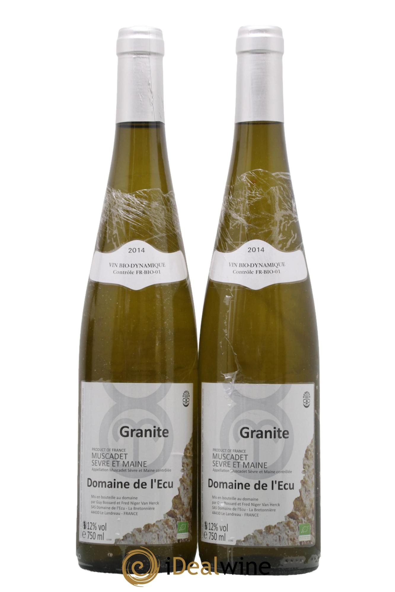 Vin de France (anciennement Muscadet-Sèvre-et-Maine) Expression de Granite Domaine de L'Ecu 2014 - Lot of 2 bottles - 0