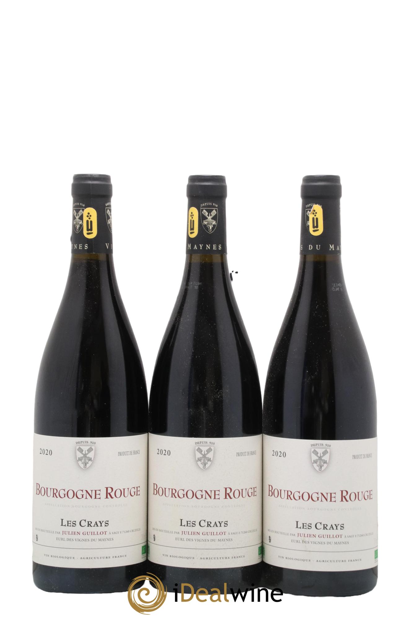 Bourgogne Les Crays Les Vignes du Maynes 2020 - Lot de 3 bouteilles - 0