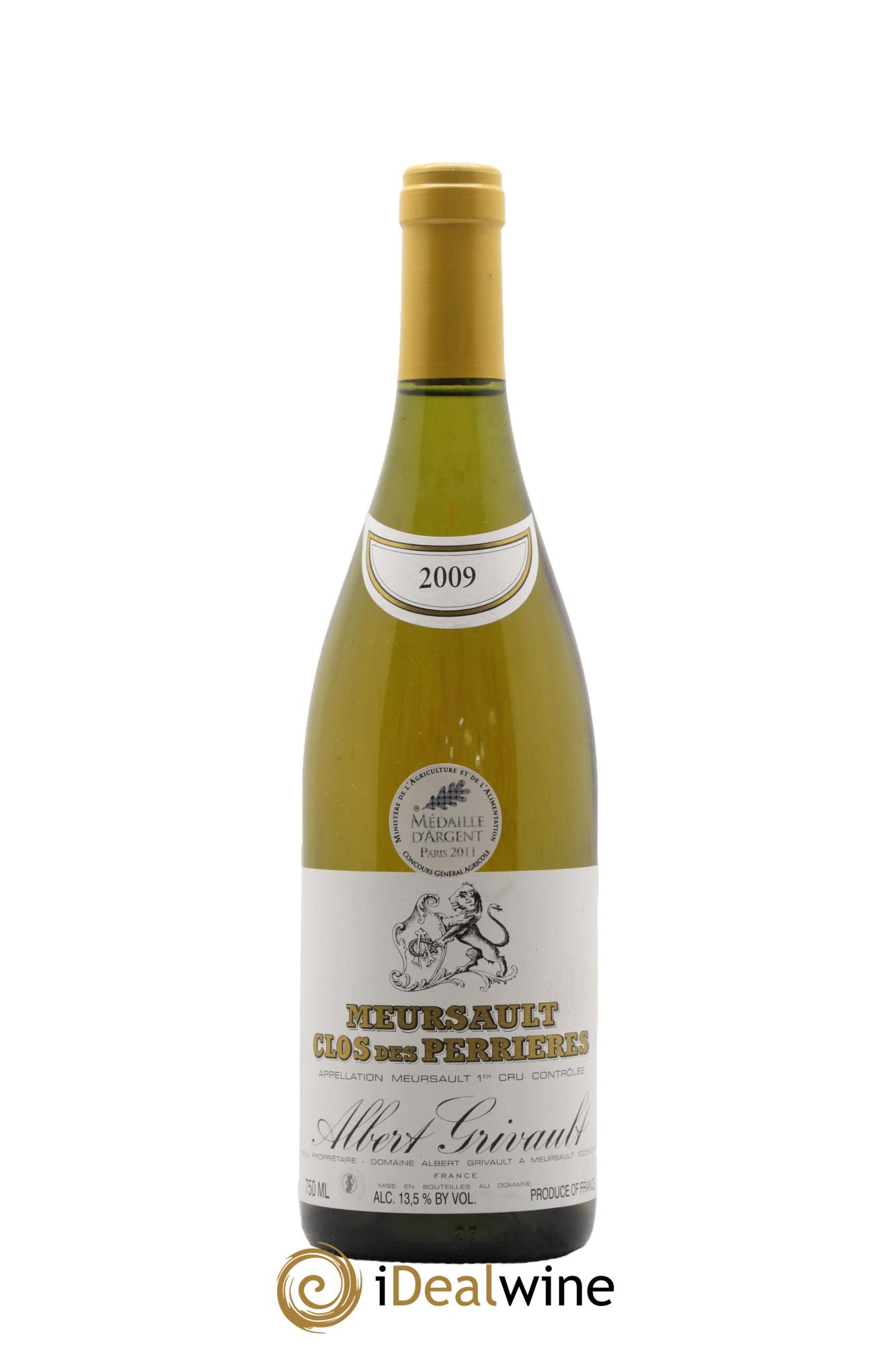 Meursault 1er Cru Clos des Perrières Albert Grivault 2009 - Lot de 1 bouteille - 0