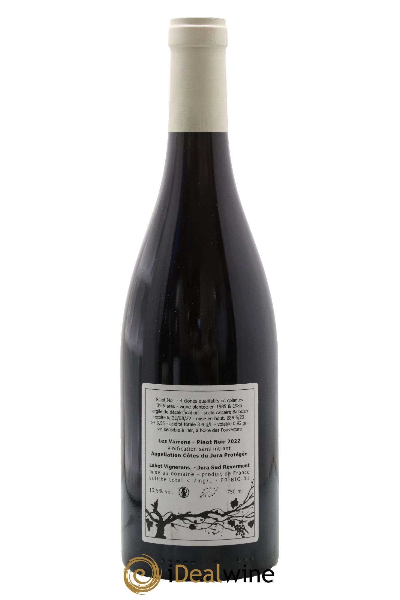 Côtes du Jura Pinot Noir Les Varrons Labet (Domaine) 2022 - Lot de 1 bouteille - 1