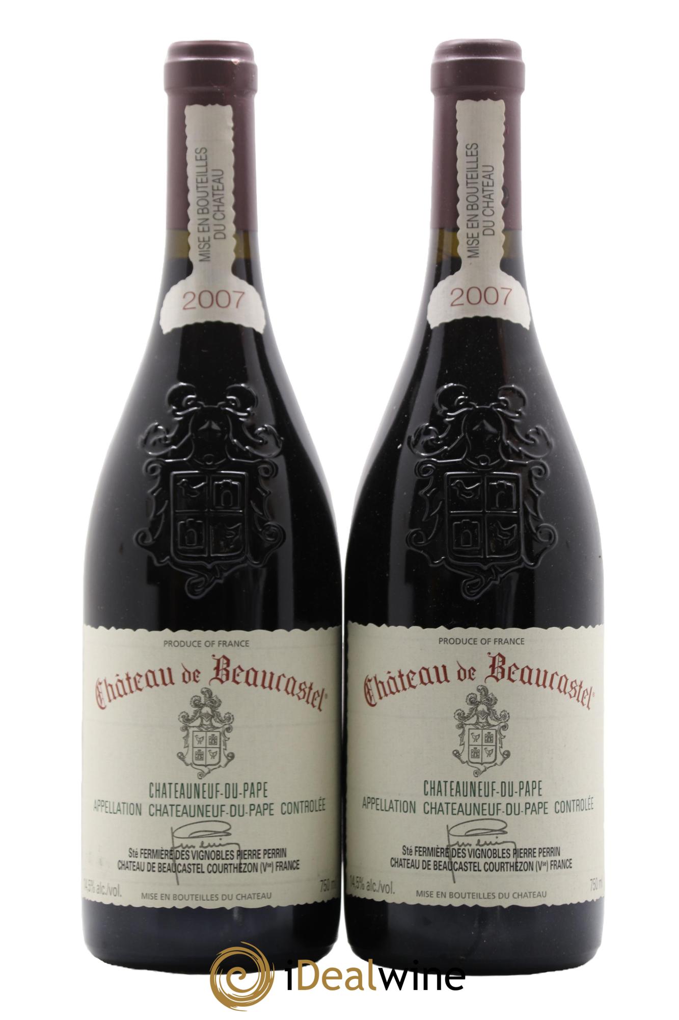 Châteauneuf-du-Pape Château de Beaucastel Famille Perrin 2007 - Lot de 2 bouteilles - 0