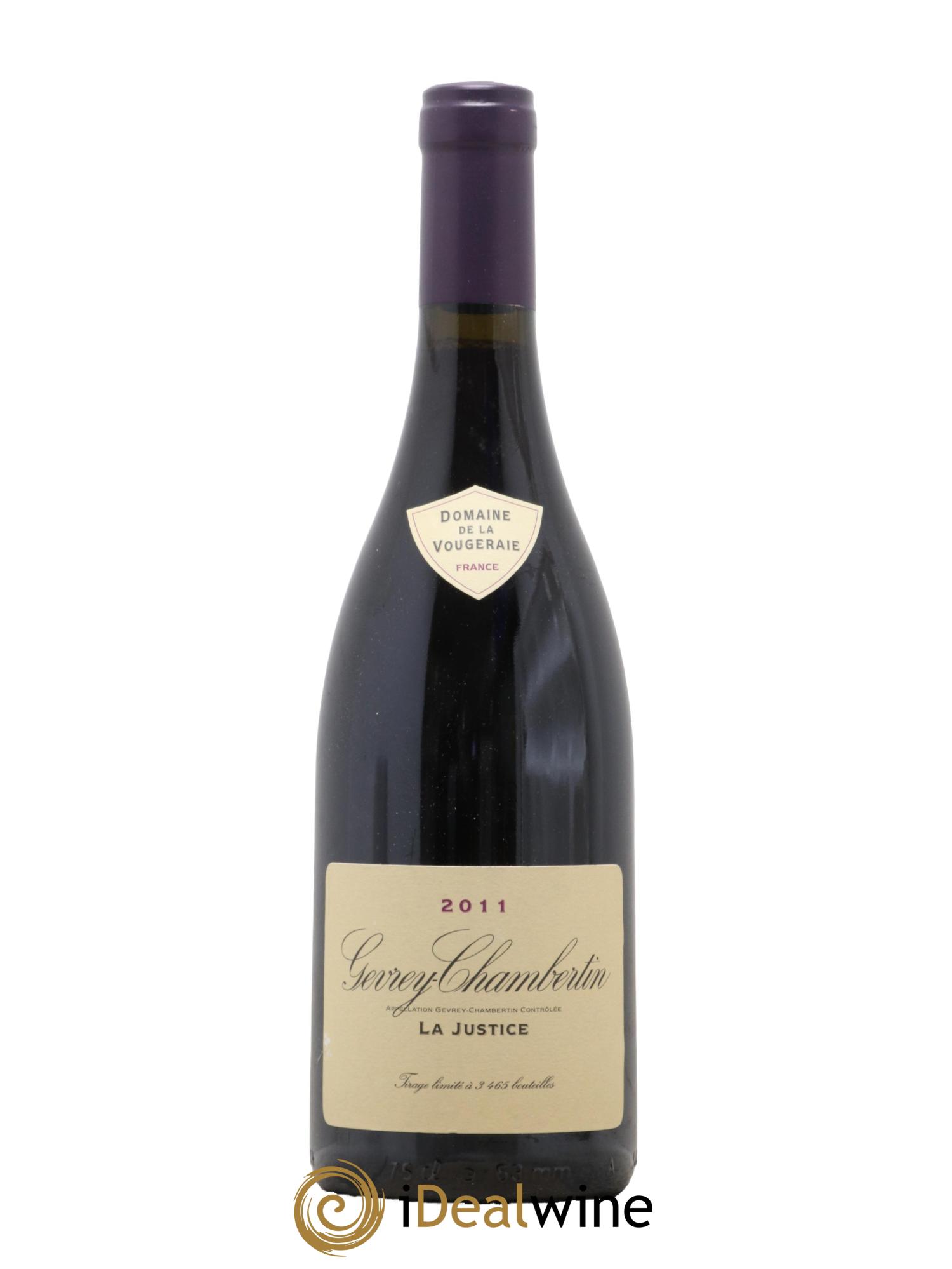 Gevrey-Chambertin La Justice La Vougeraie 2011 - Lot of 1 bottle - 0