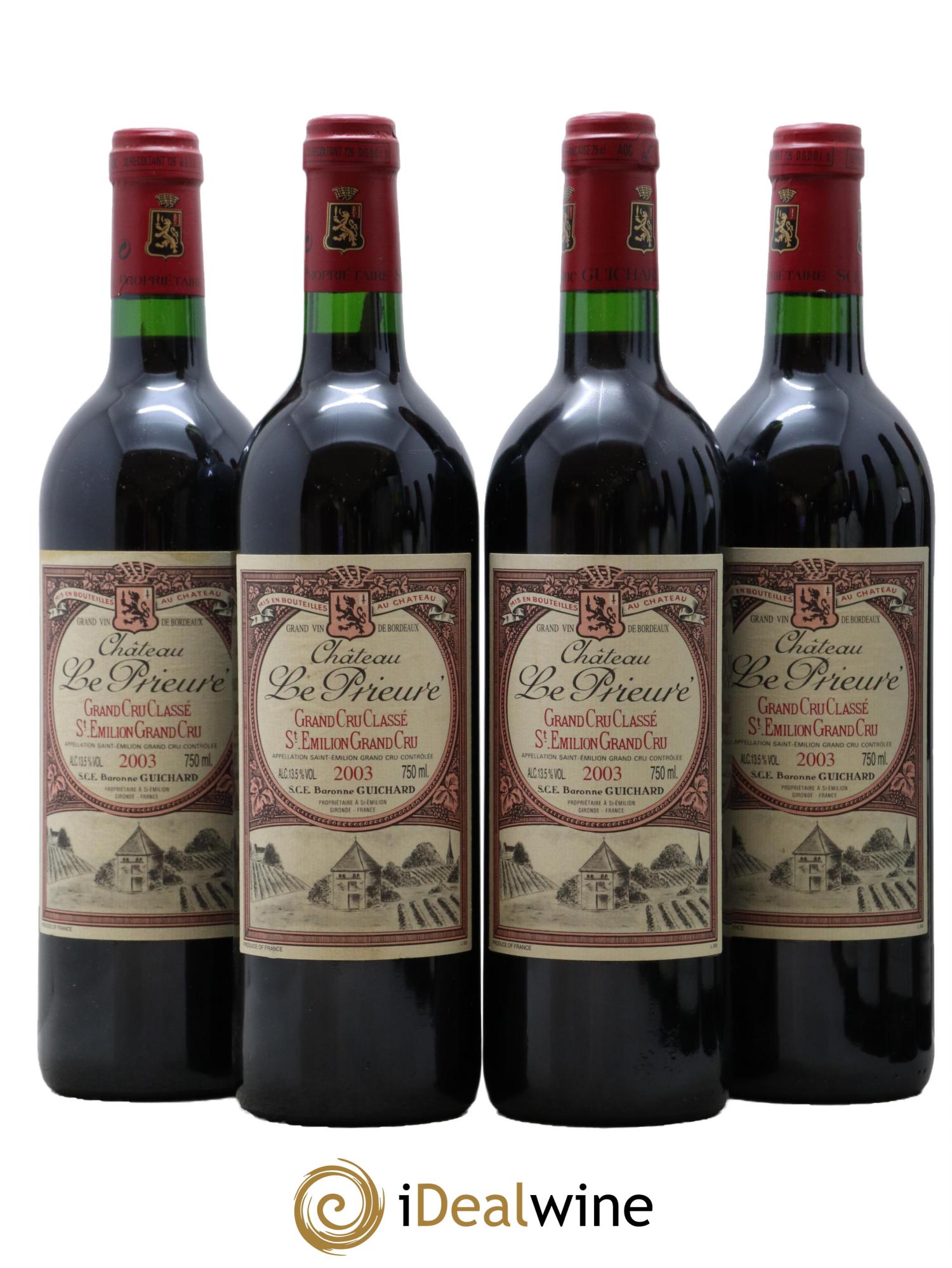 Château le Prieuré Grand Cru Classé 2003 - Lot de 4 bouteilles - 0