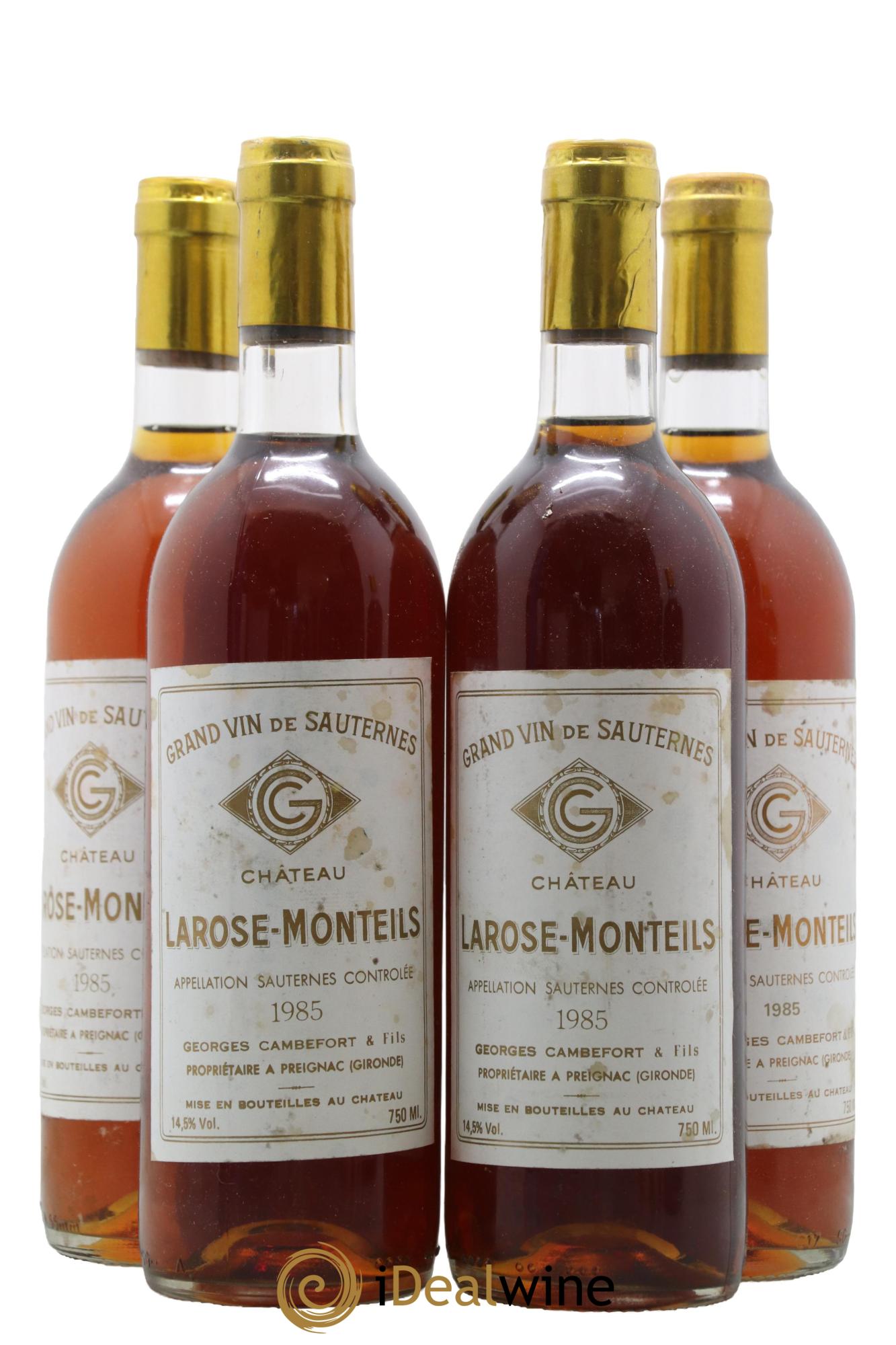 Sauternes Chateau Larose Monteils 1985 - Posten von 4 Flaschen - 0