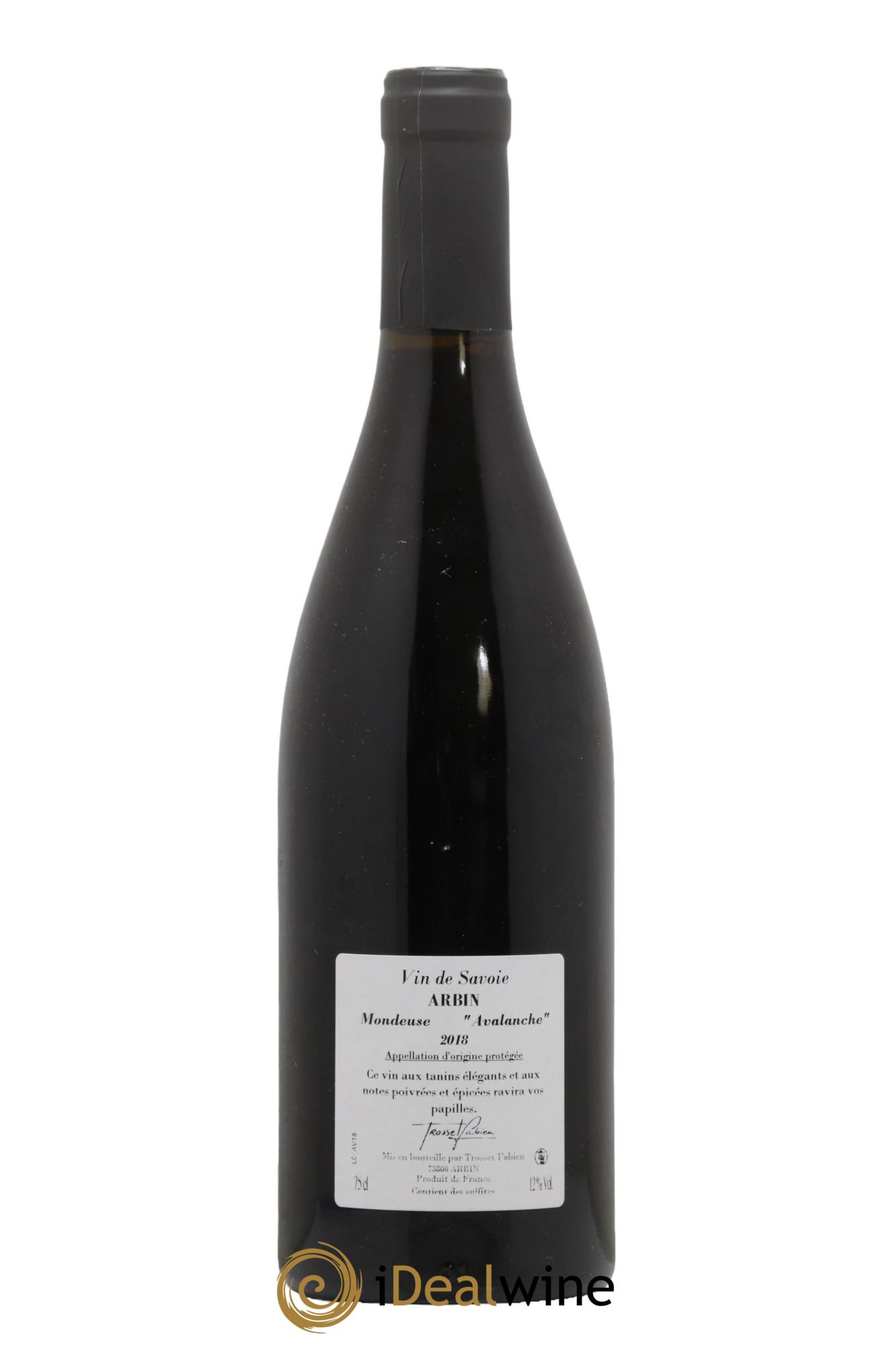 Vin de Savoie Mondeuse Avalanche Trosset 2018 - Lot de 1 bouteille - 1