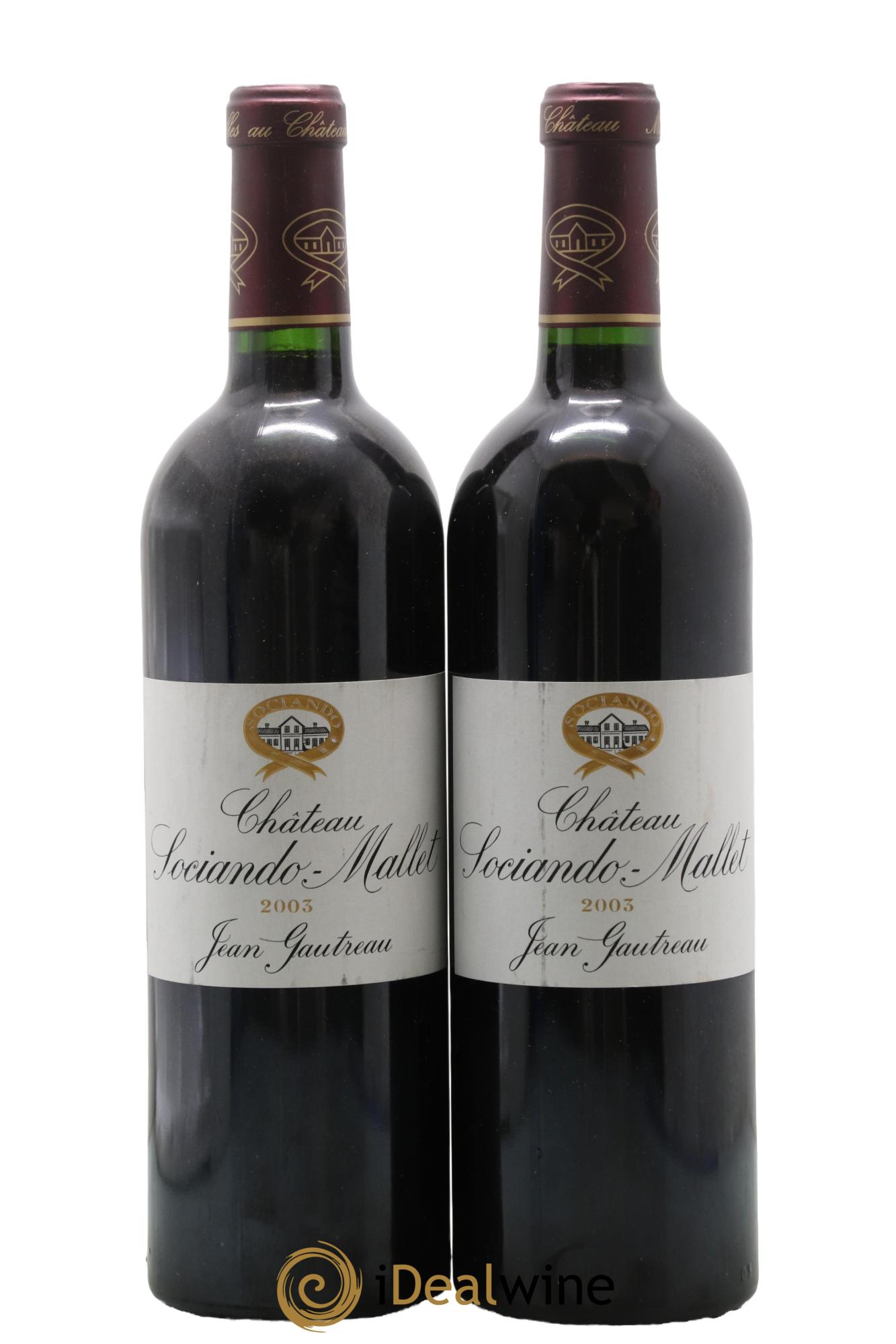 Château Sociando Mallet 2003 - Lot of 2 bottles - 0