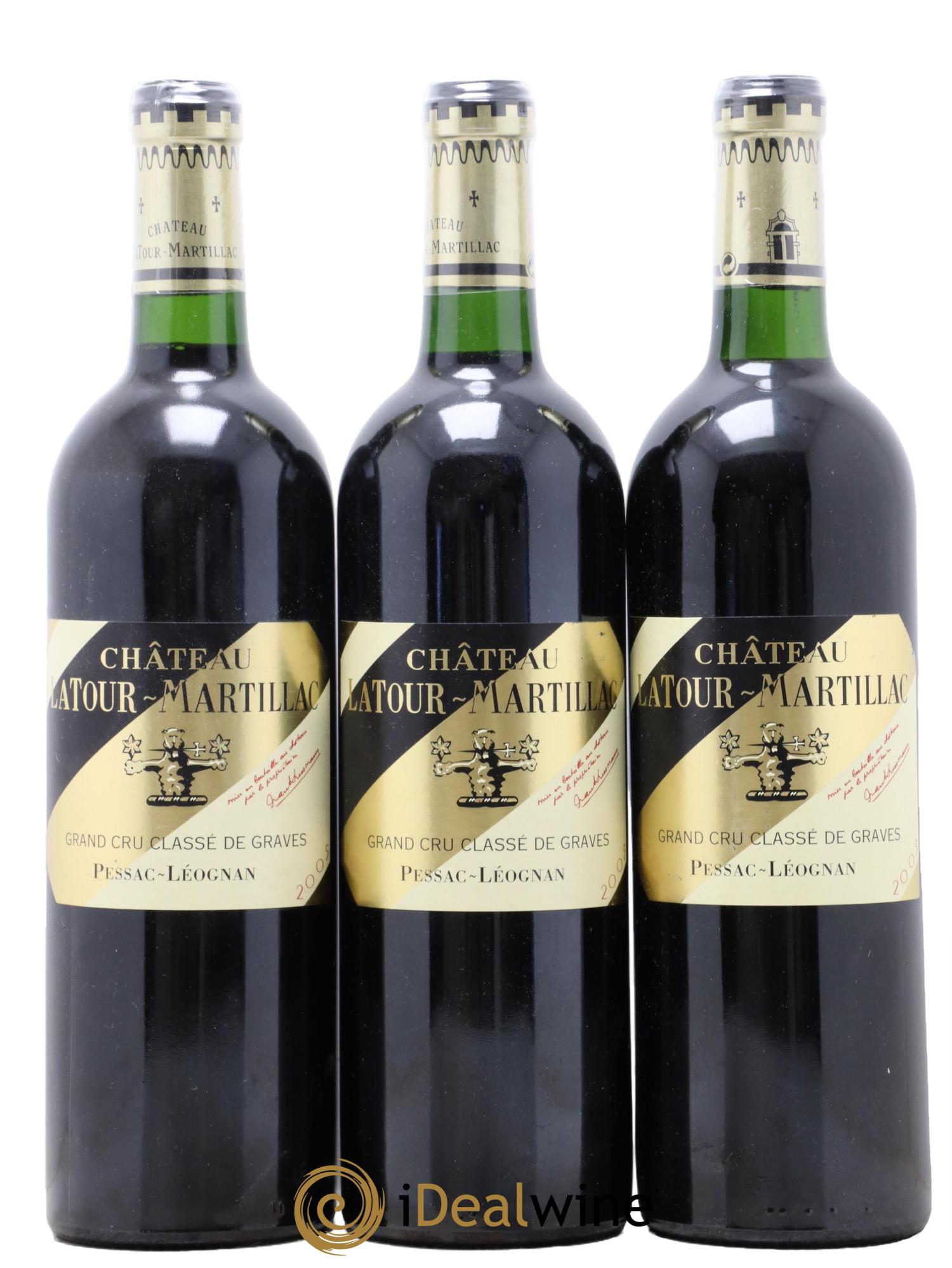 Château Latour-Martillac Cru Classé de Graves 2005 - Lot of 3 bottles - 0