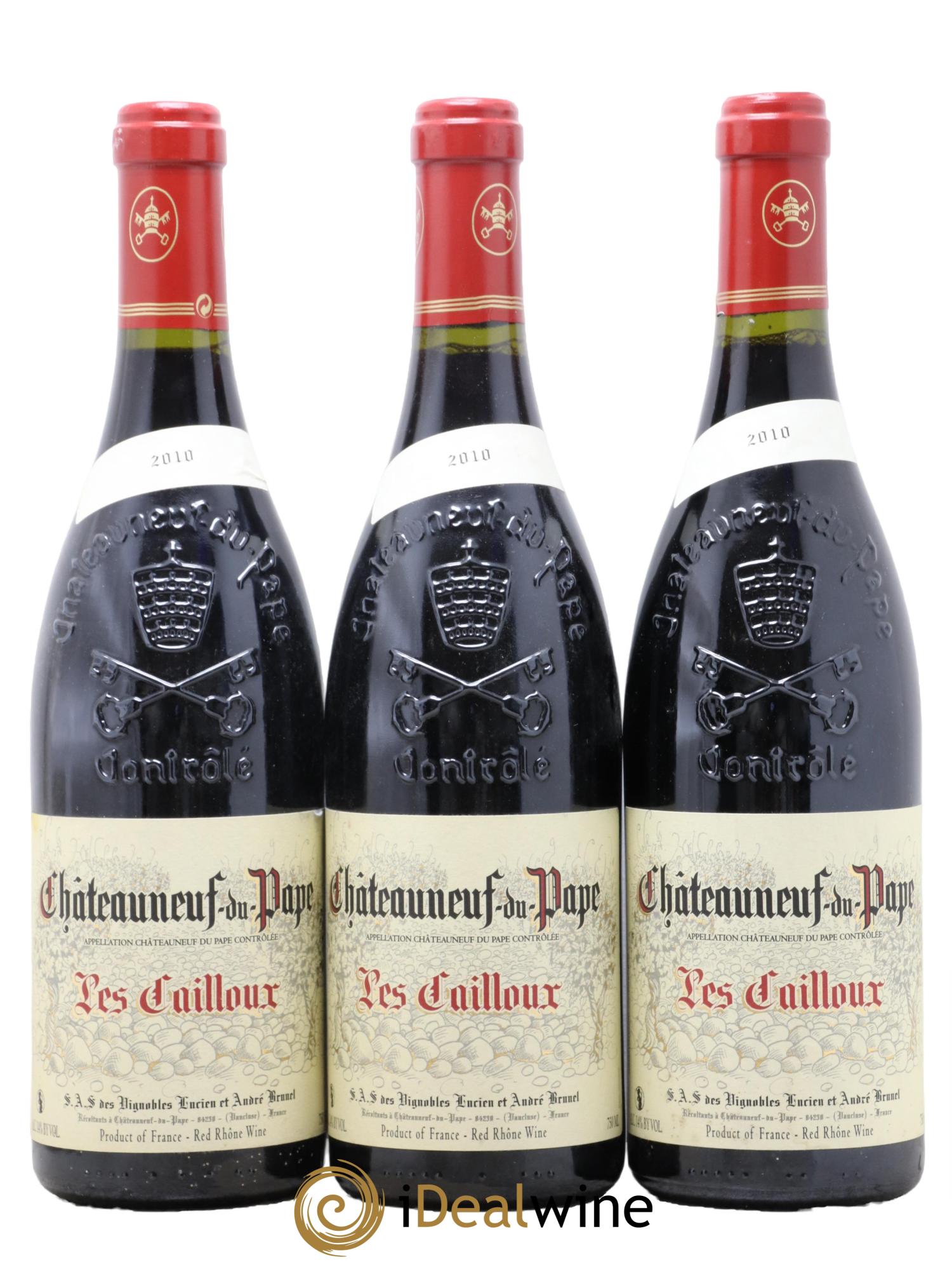 Châteauneuf-du-Pape Les Cailloux André Brunel 2010 - Posten von 3 Flaschen - 0