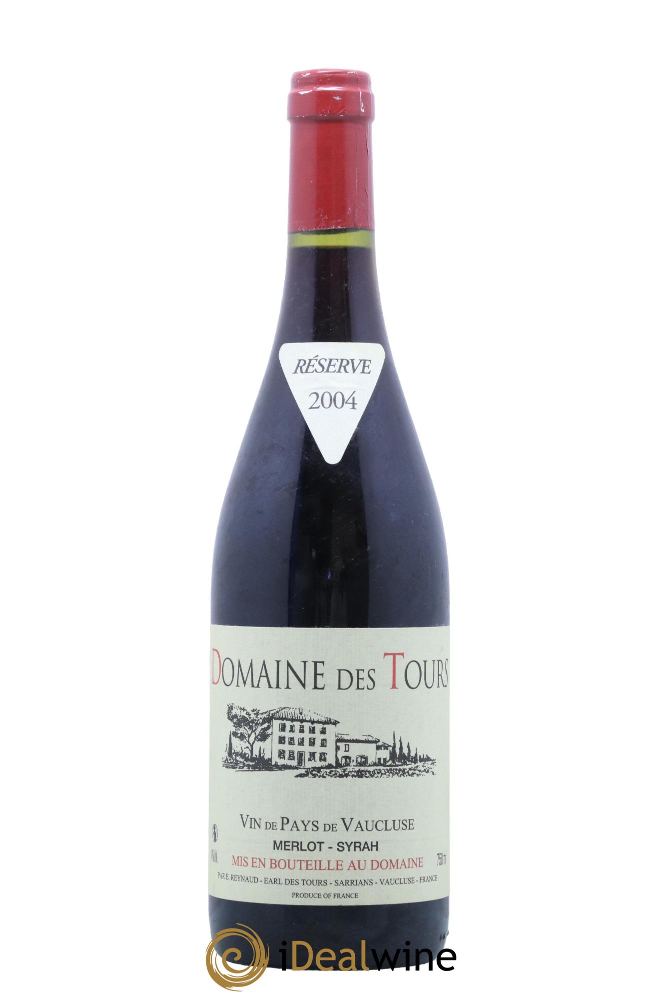 IGP Pays du Vaucluse (Vin de Pays du Vaucluse) Domaine des Tours Merlot-Syrah Emmanuel Reynaud  2004 - Lot of 1 bottle - 0