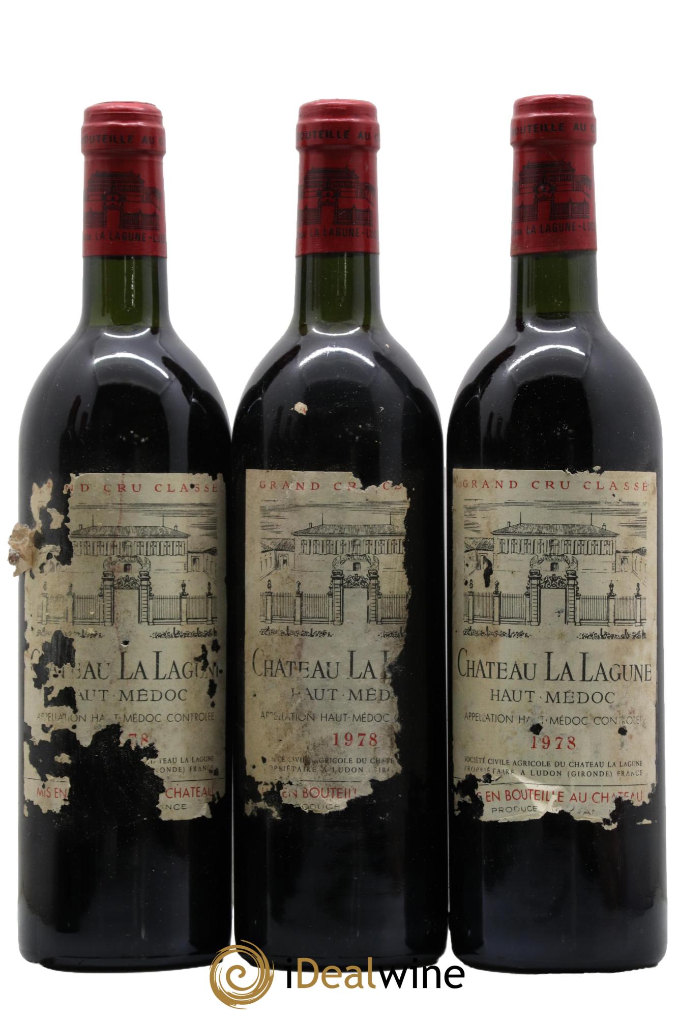 Château la Lagune 3ème Grand Cru Classé  1978 - Lot de 3 bouteilles - 0