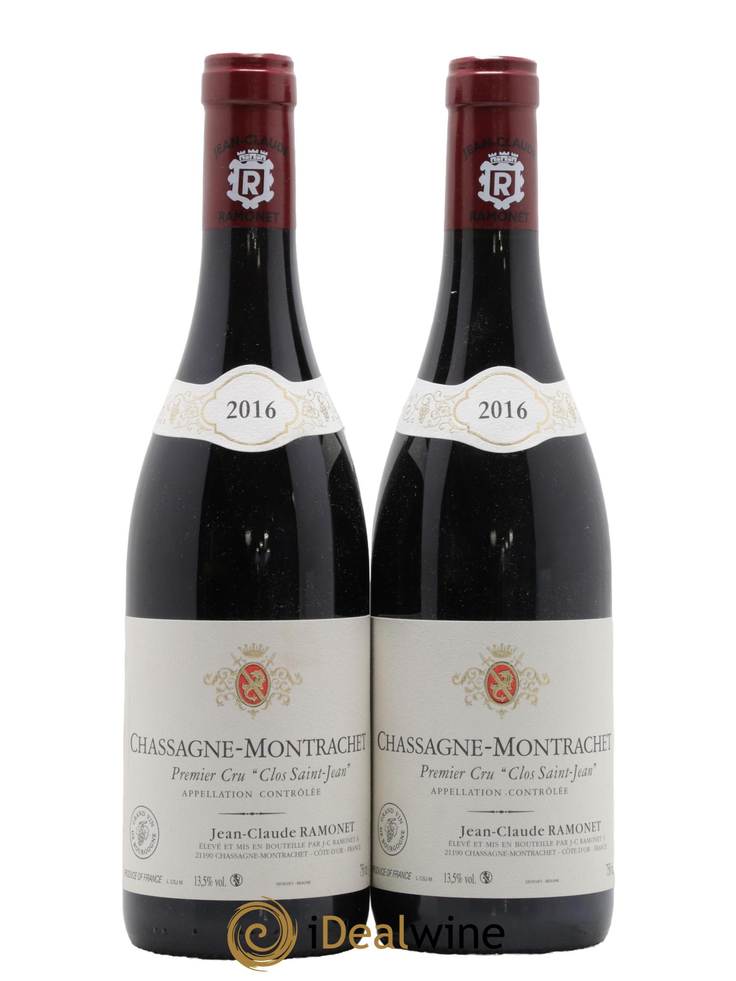 Chassagne-Montrachet 1er Cru Clos Saint-Jean Ramonet (Domaine) 2016 - Lot of 2 bottles - 0