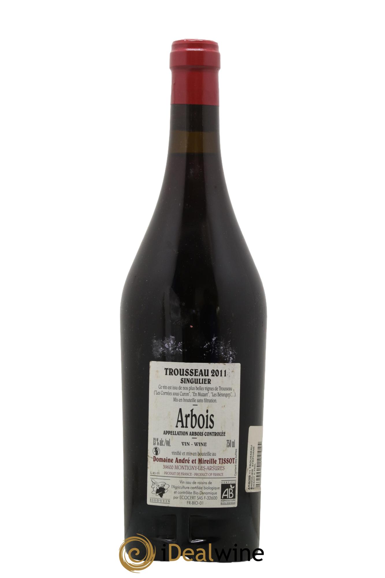 Arbois Trousseau Singulier Bénédicte et Stéphane Tissot 2011 - Lot de 1 bouteille - 1