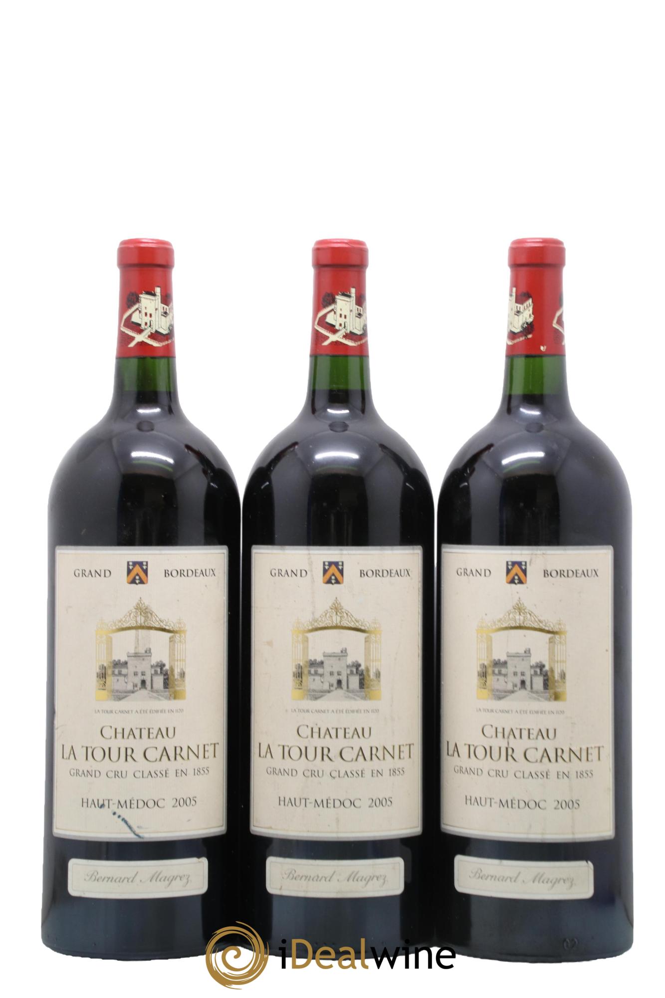 Château la Tour Carnet 4ème Grand Cru Classé 2005 - Lot de 3 magnums - 0