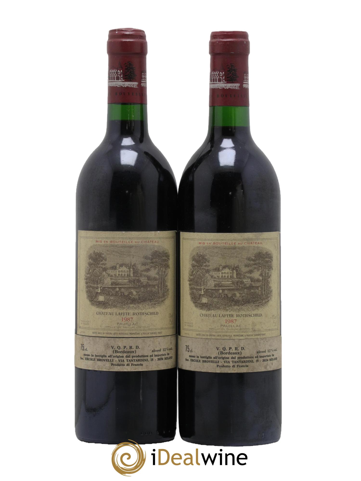 Château Lafite Rothschild 1er Grand Cru Classé  1987 - Lotto di 2 bottiglie - 0