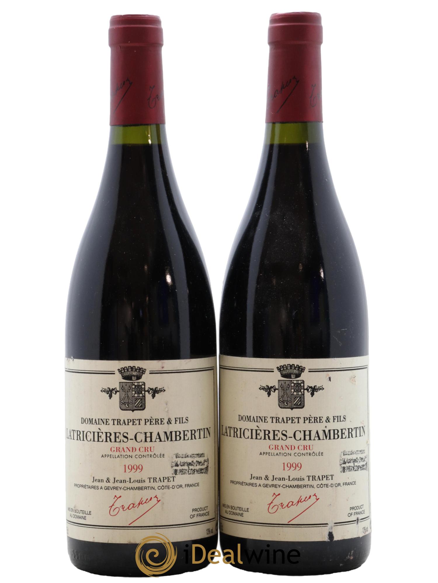 Latricières-Chambertin Grand Cru Domaine Trapet 1999 - Lot de 2 bouteilles - 0