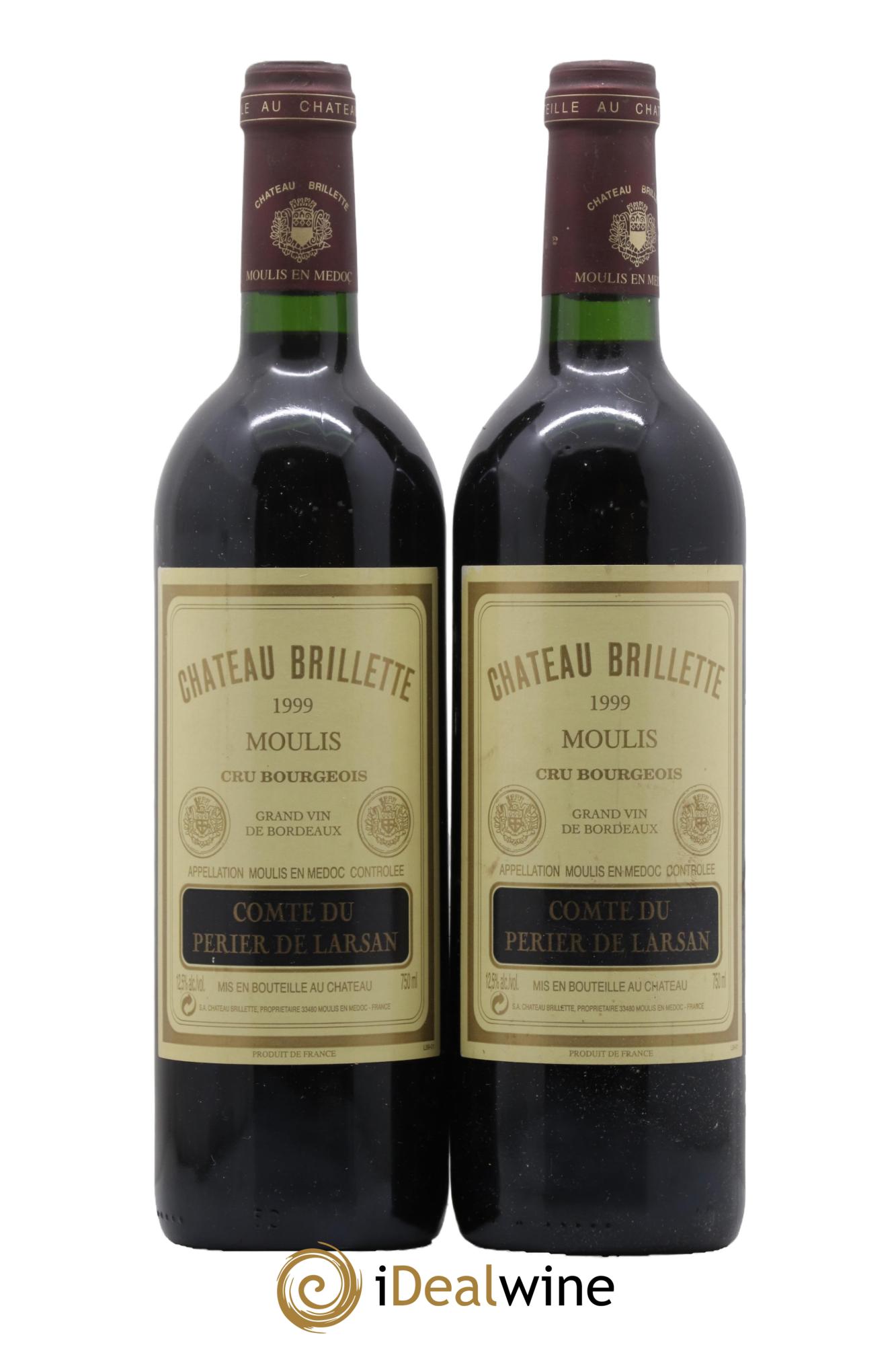 Château Brillette Cru Bourgeois 1999 - Lotto di 2 bottiglie - 0