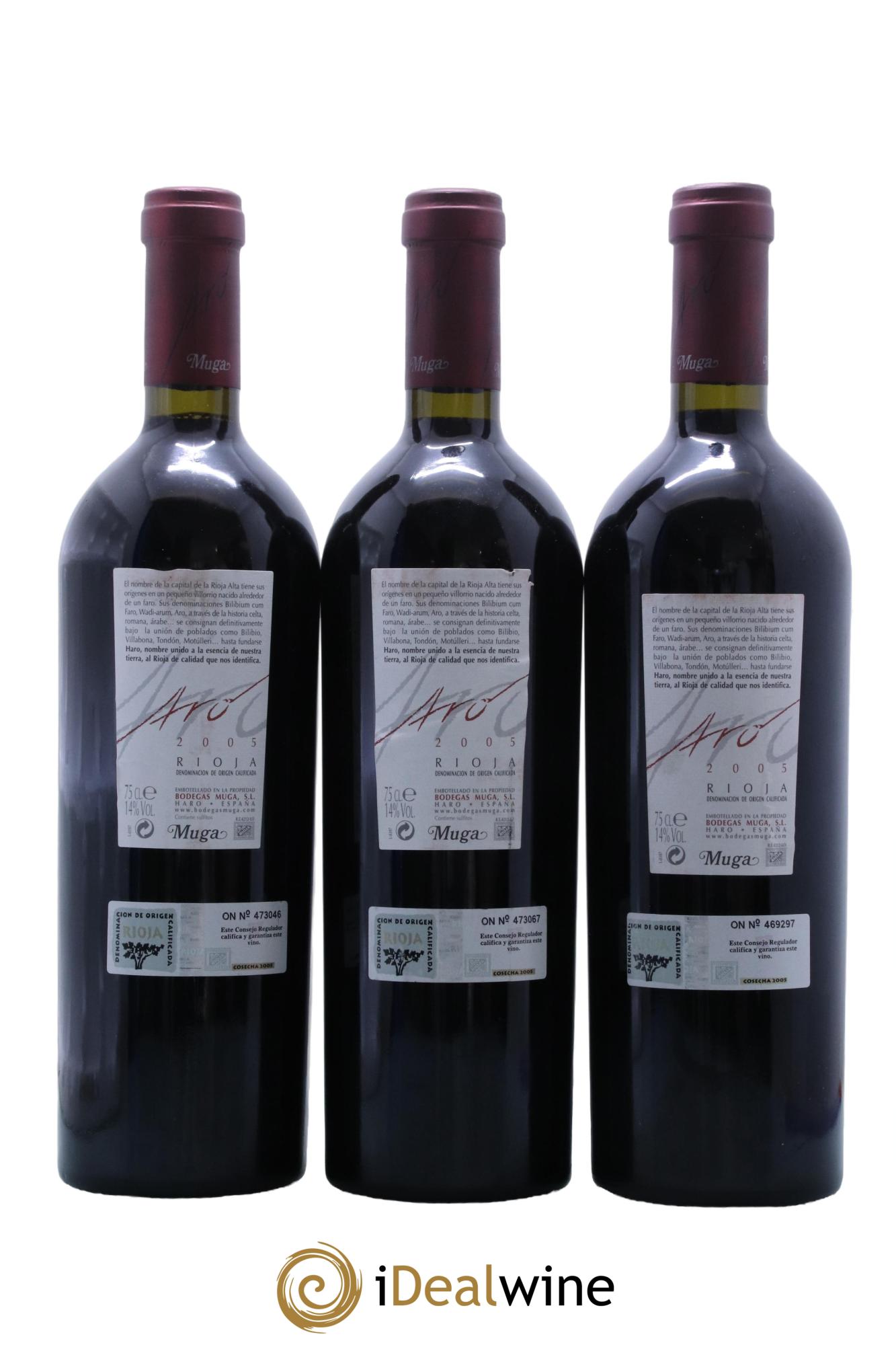 Rioja DOCA Aro Muga 2005 - Lot de 3 bouteilles - 1