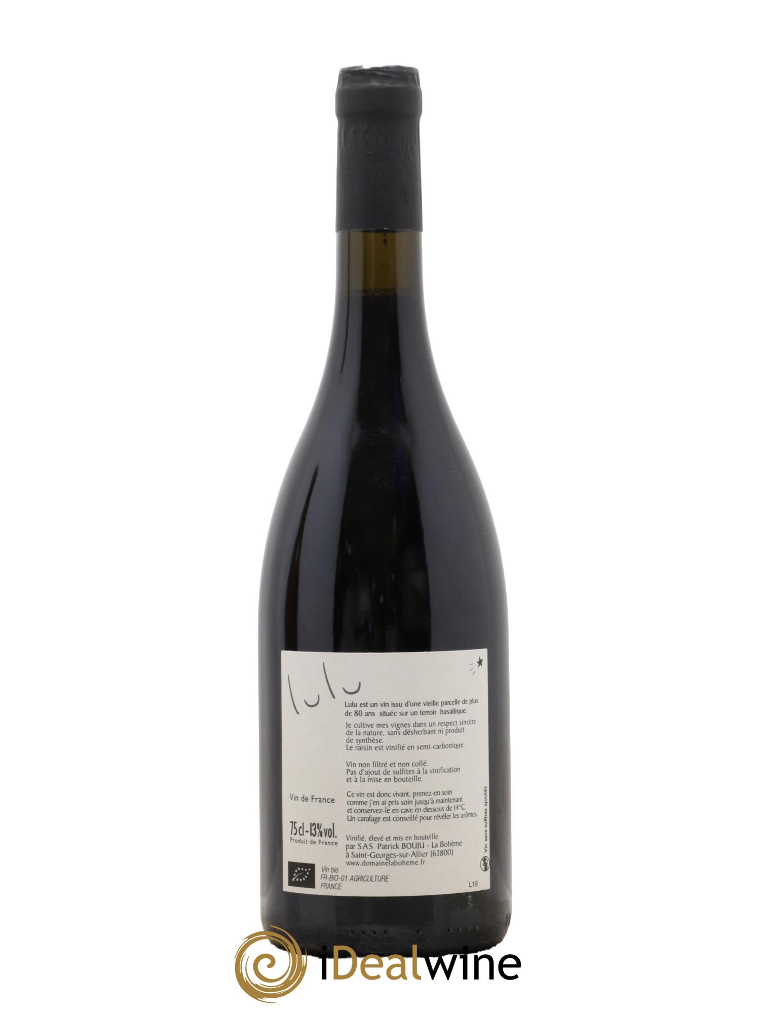 Vin de France Lulu Patrick Bouju - La Bohème 2019 - Lot de 1 bouteille - 1