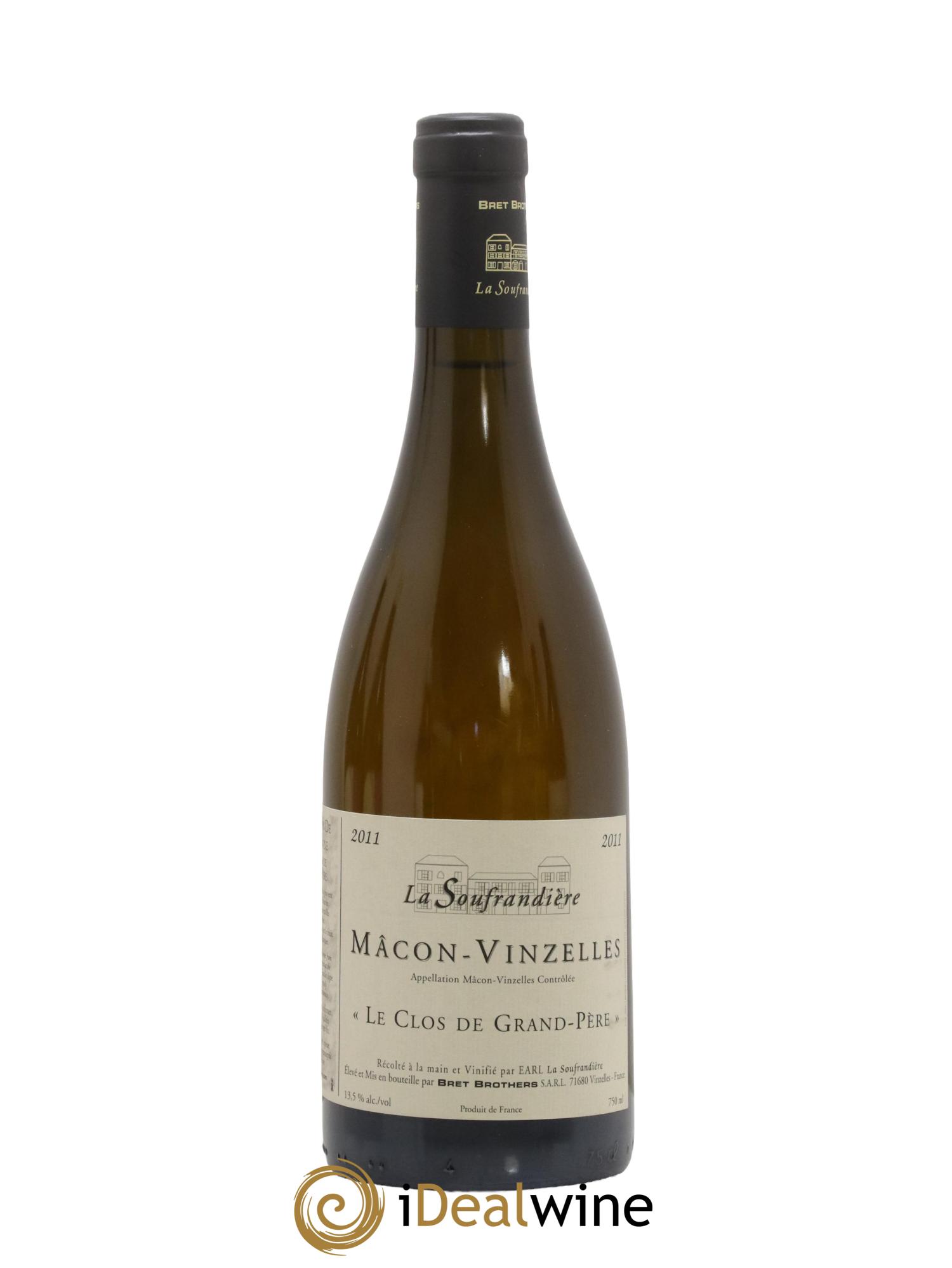 Mâcon-Vinzelles Le Clos de Grand-Père La Soufrandière - Bret Brothers 2011 - Lot de 1 bouteille - 0