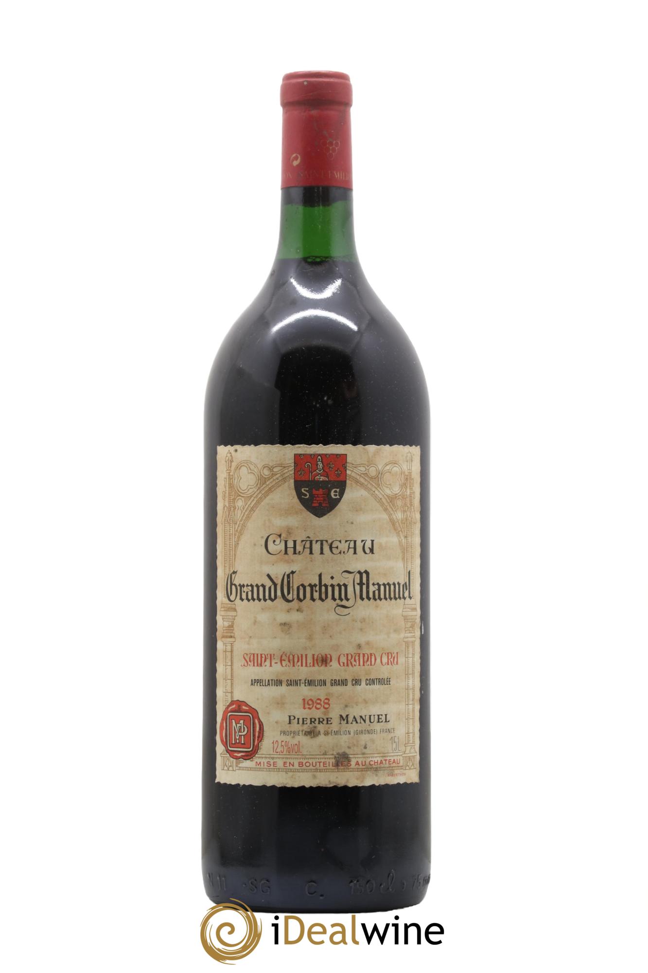 Château Grand Corbin Manuel 1988 - Posten von 1 Magnum - 0